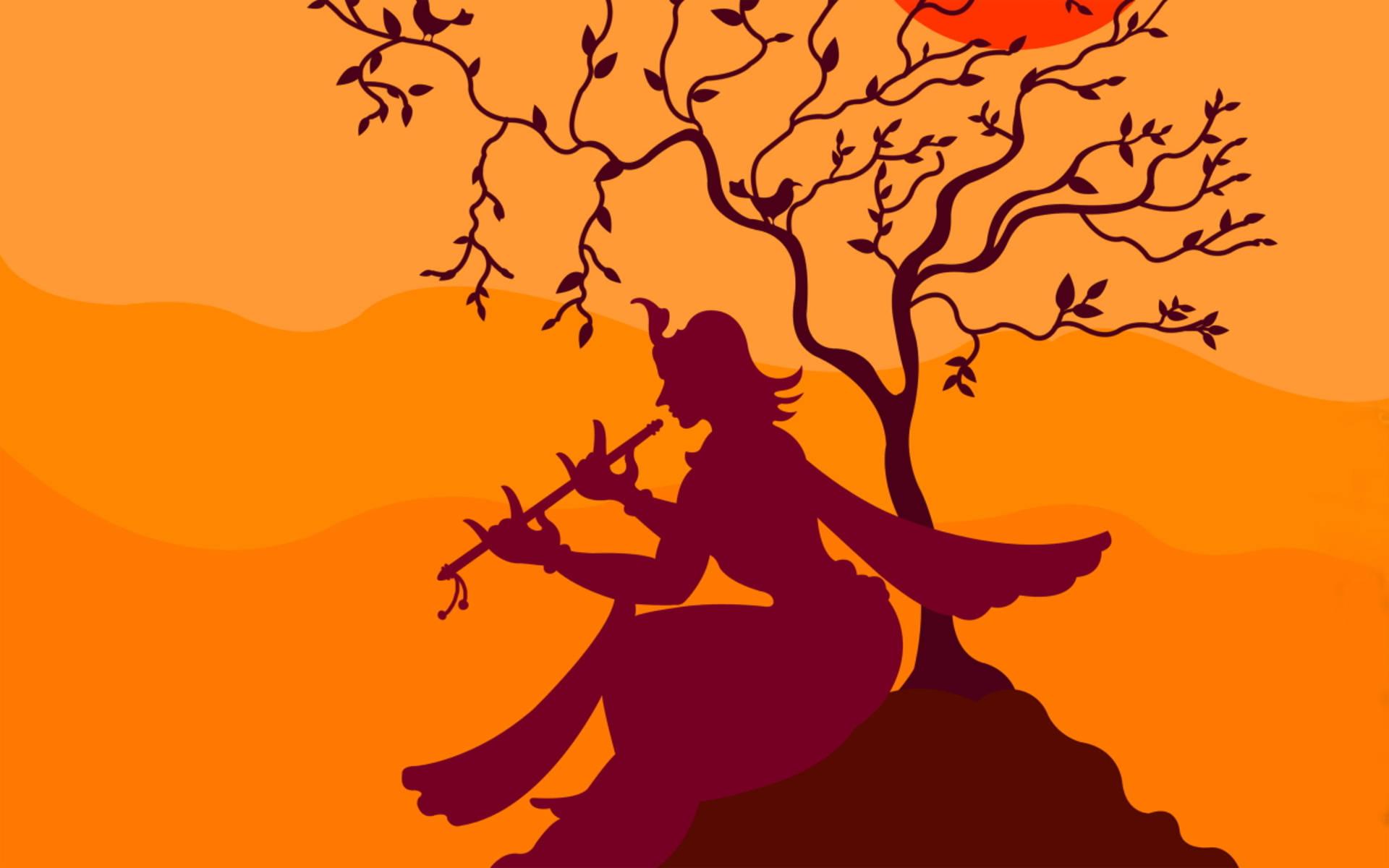 Minimalist Vector Art Krishna