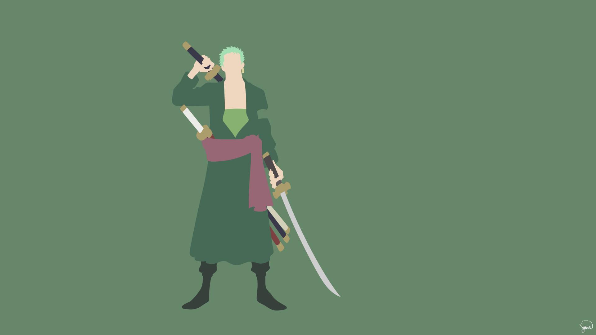 Minimalist Vector Art of Zoro — 1920x1080 wallpaper
