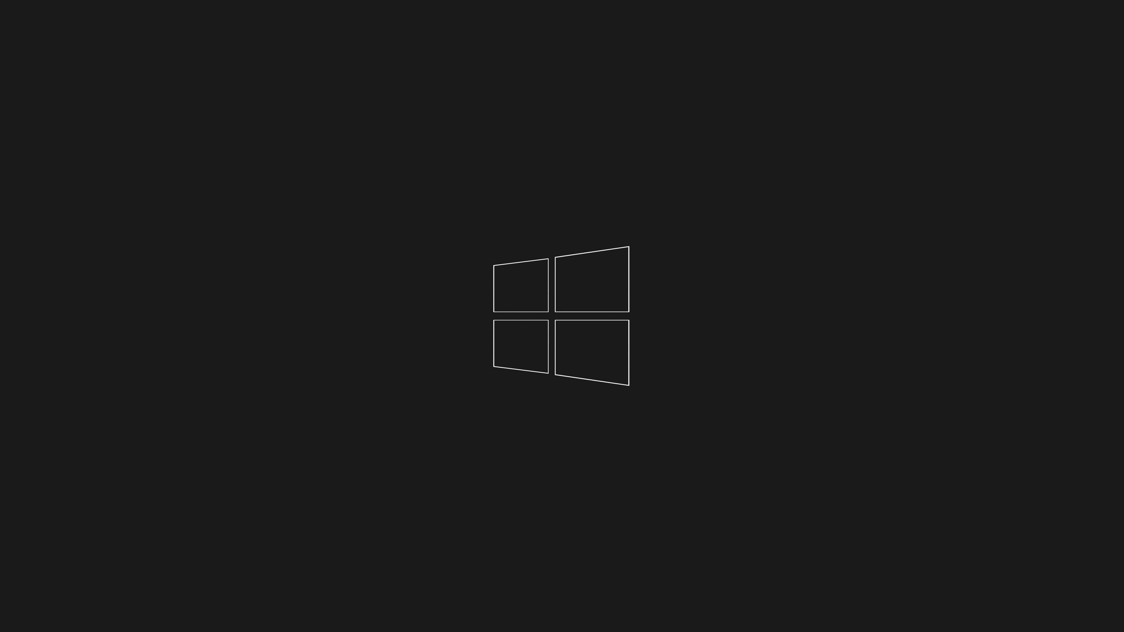 Minimalist Windows 10 HD Black Logo — 3840x2160 wallpaper