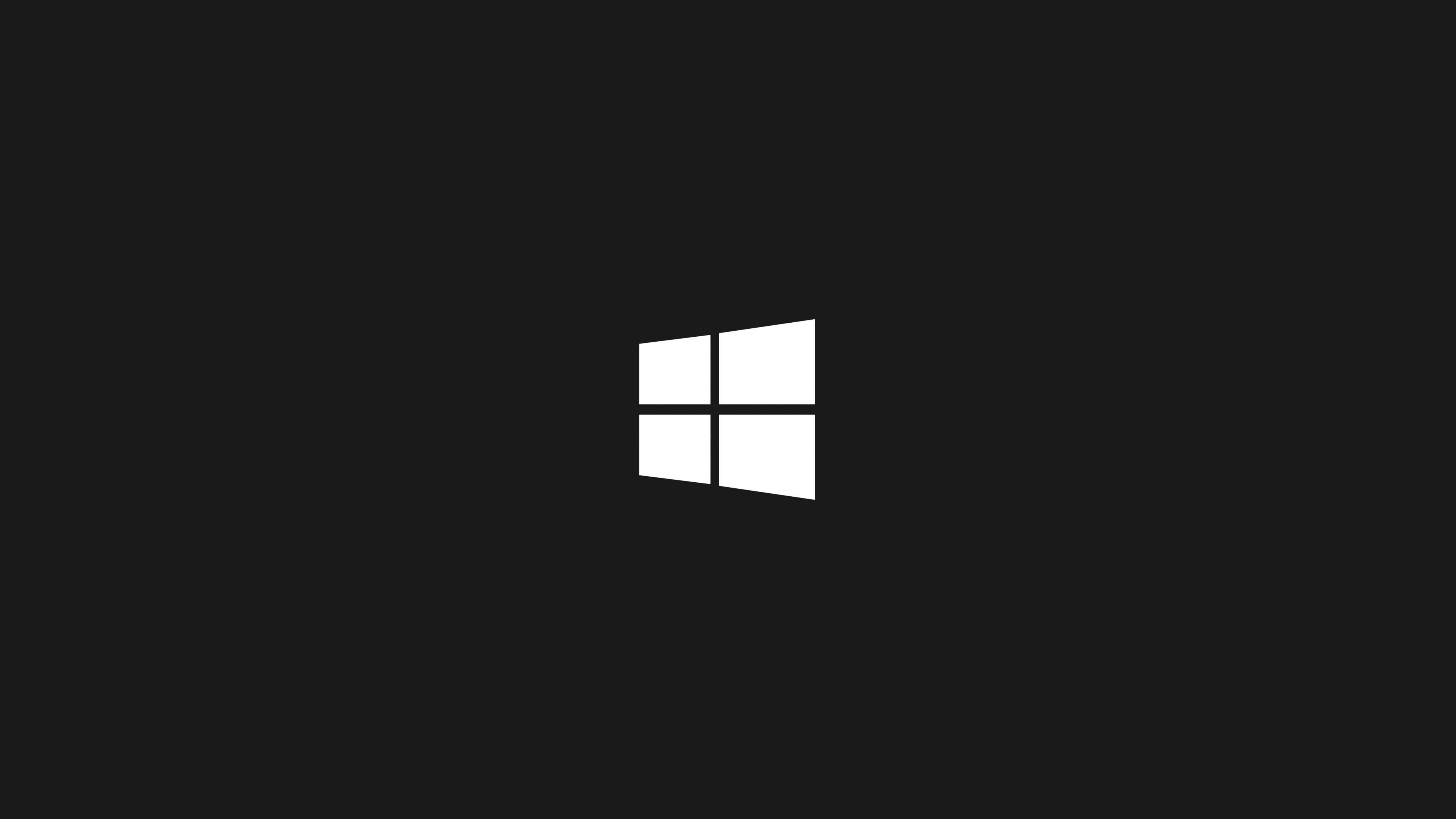 Minimalist Windows 10 HD White Logo — 3840x2160 wallpaper