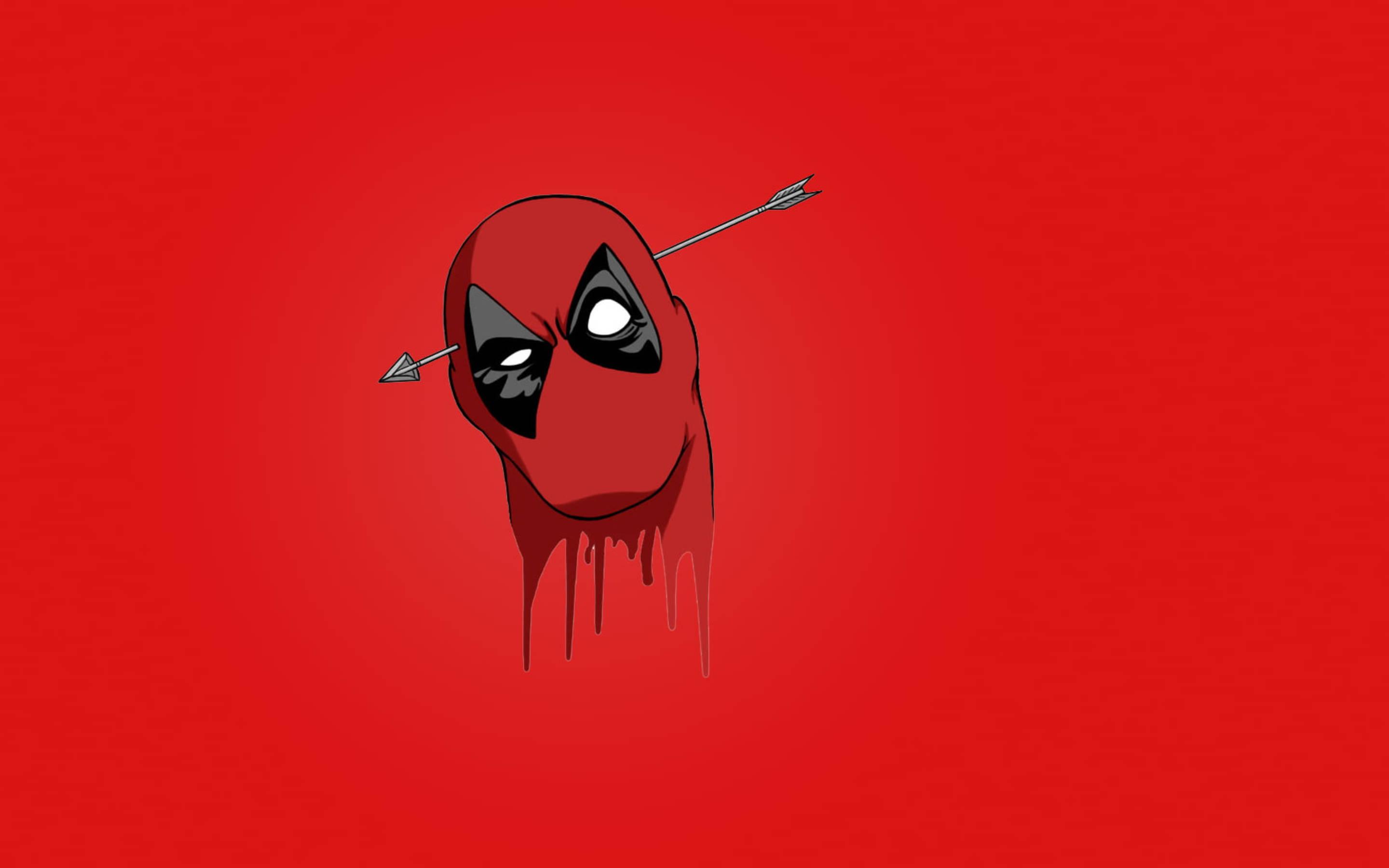 Minimalistic Deadpool's Head With Arrow — 2880x1800 wallpaper