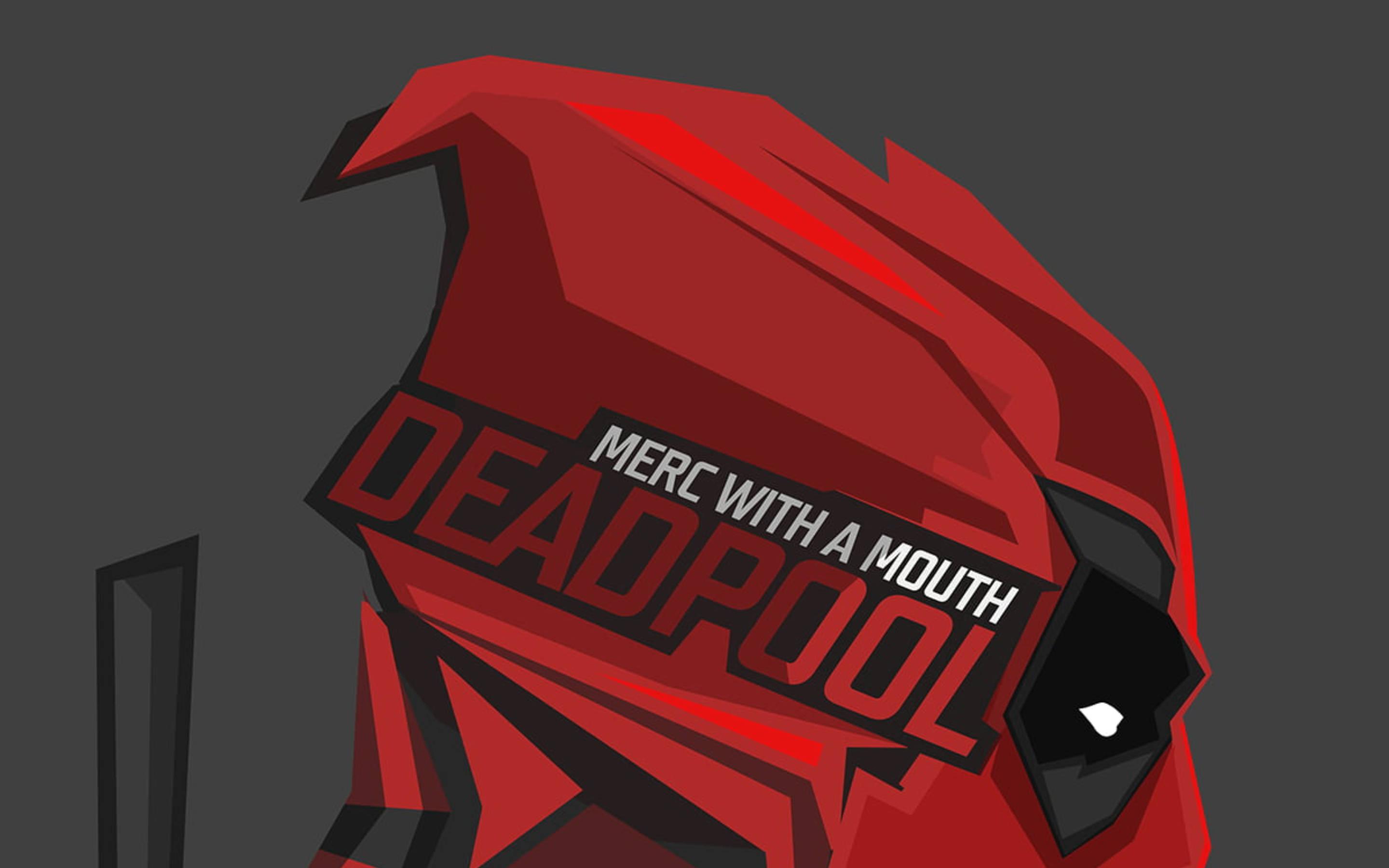 Minimalistic Stylised Deadpool Illustration — 2880x1800 wallpaper