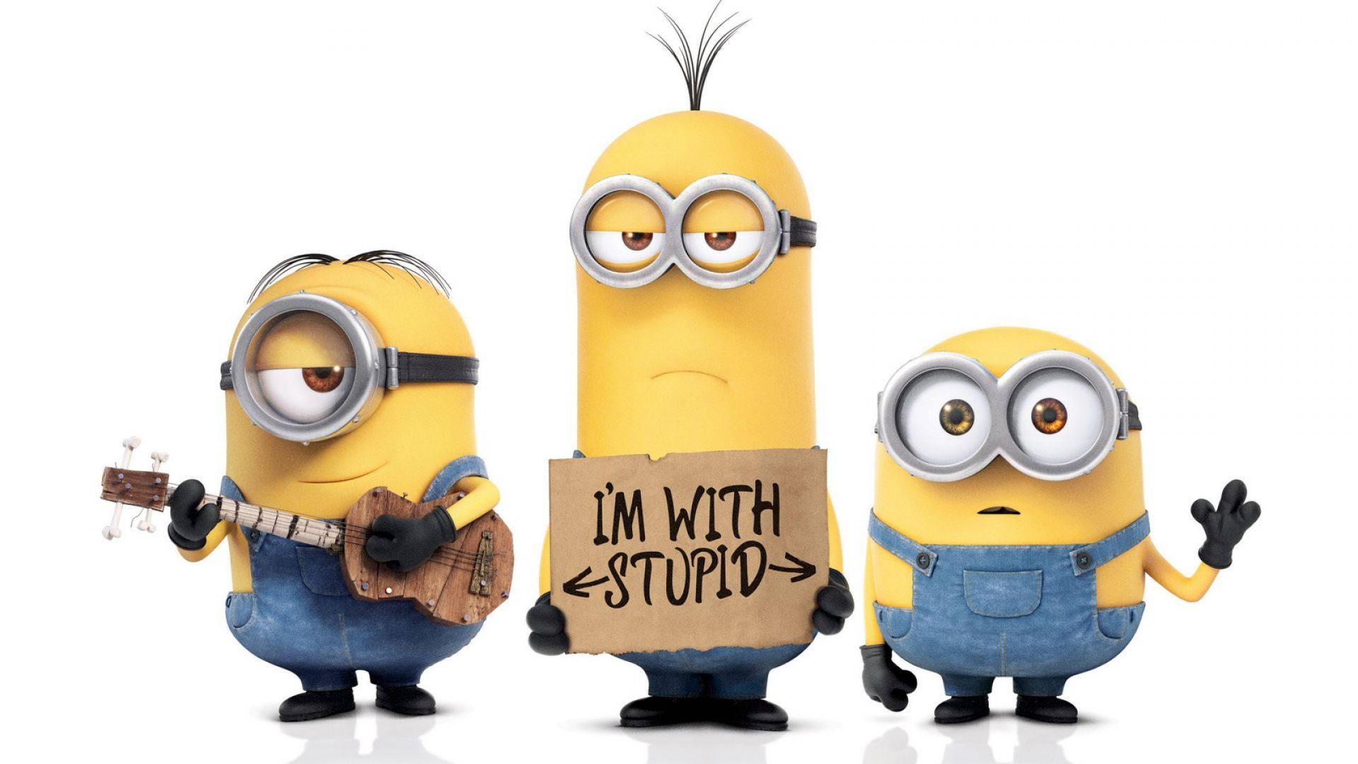Minions Bob, Kevin, and Stuart enjoying a day out in the sunshine — 1920x1080 wallpaper