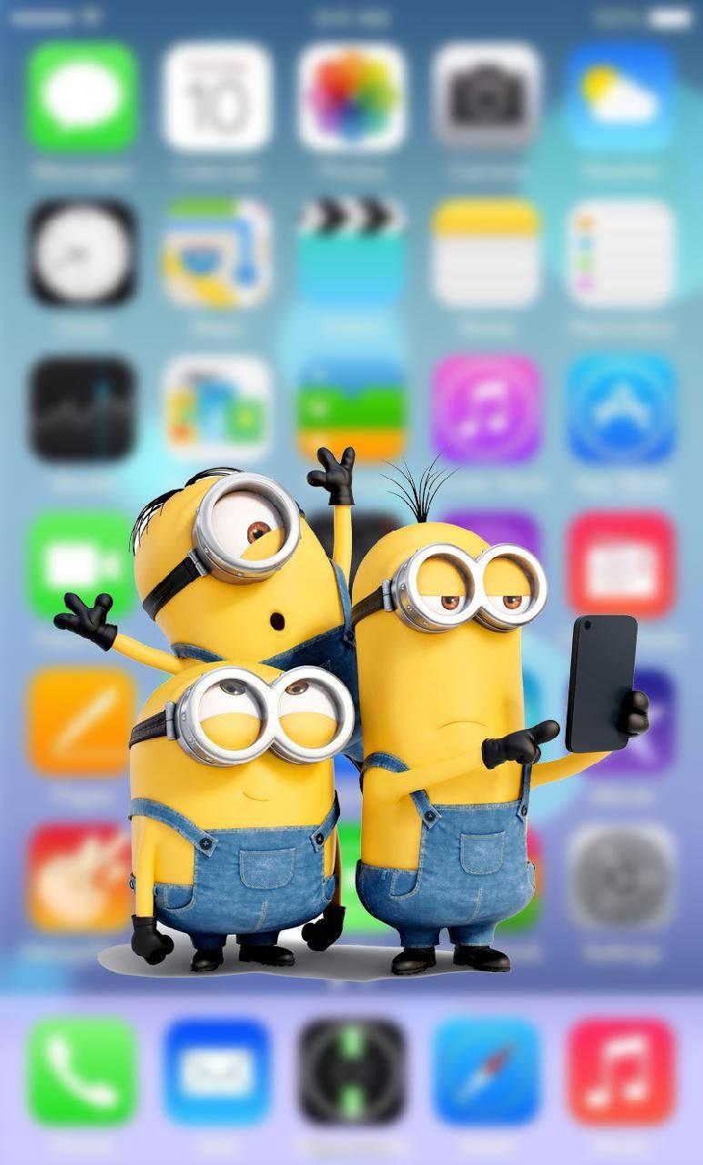 Minions Inside Phone Screen — 773x1280 wallpaper