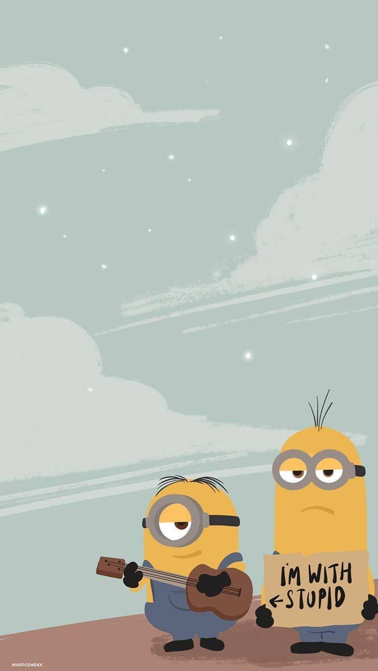 Minions With Guitar Phone — 750x1333 wallpaper