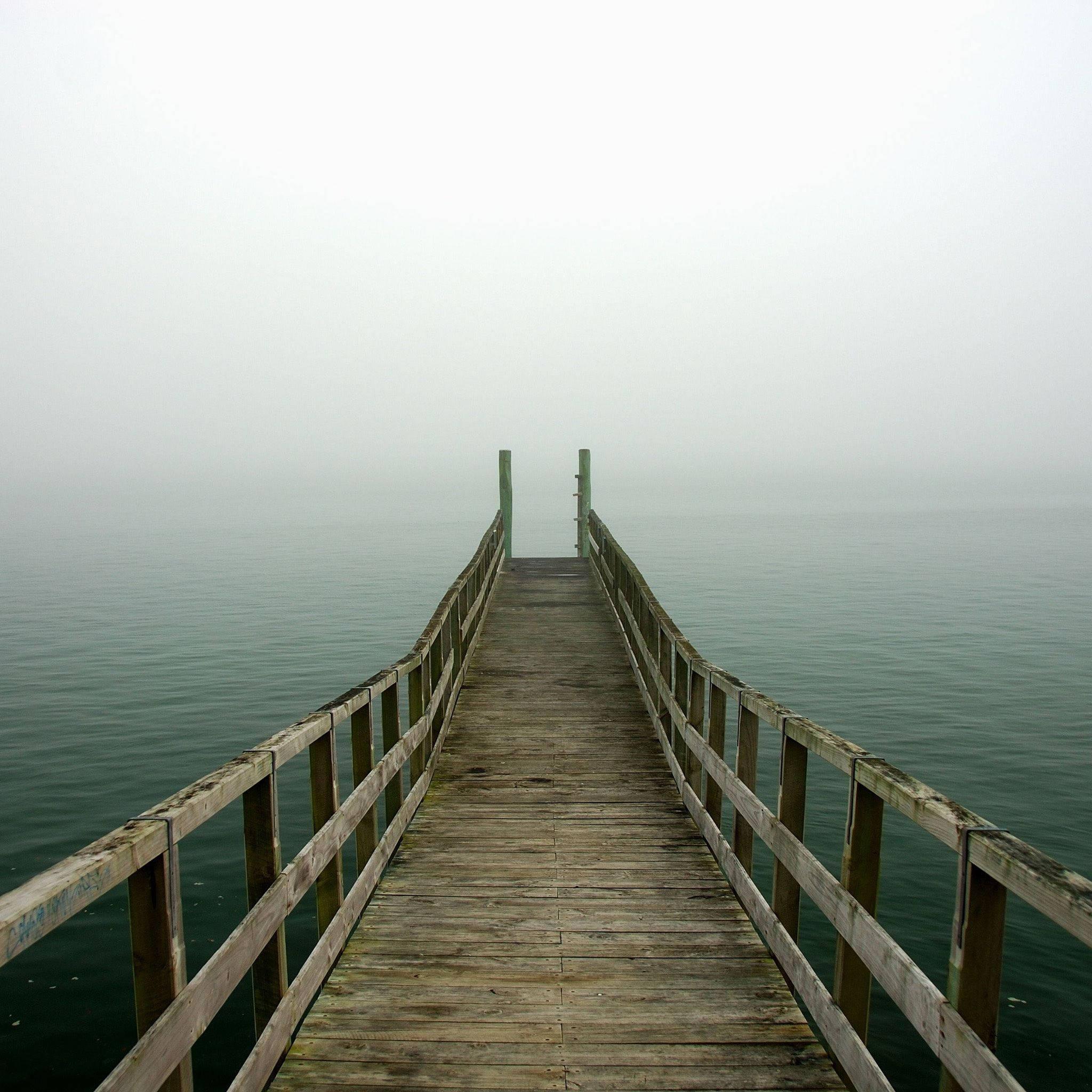 Misty Morning Dock iPad — 2048x2048 wallpaper