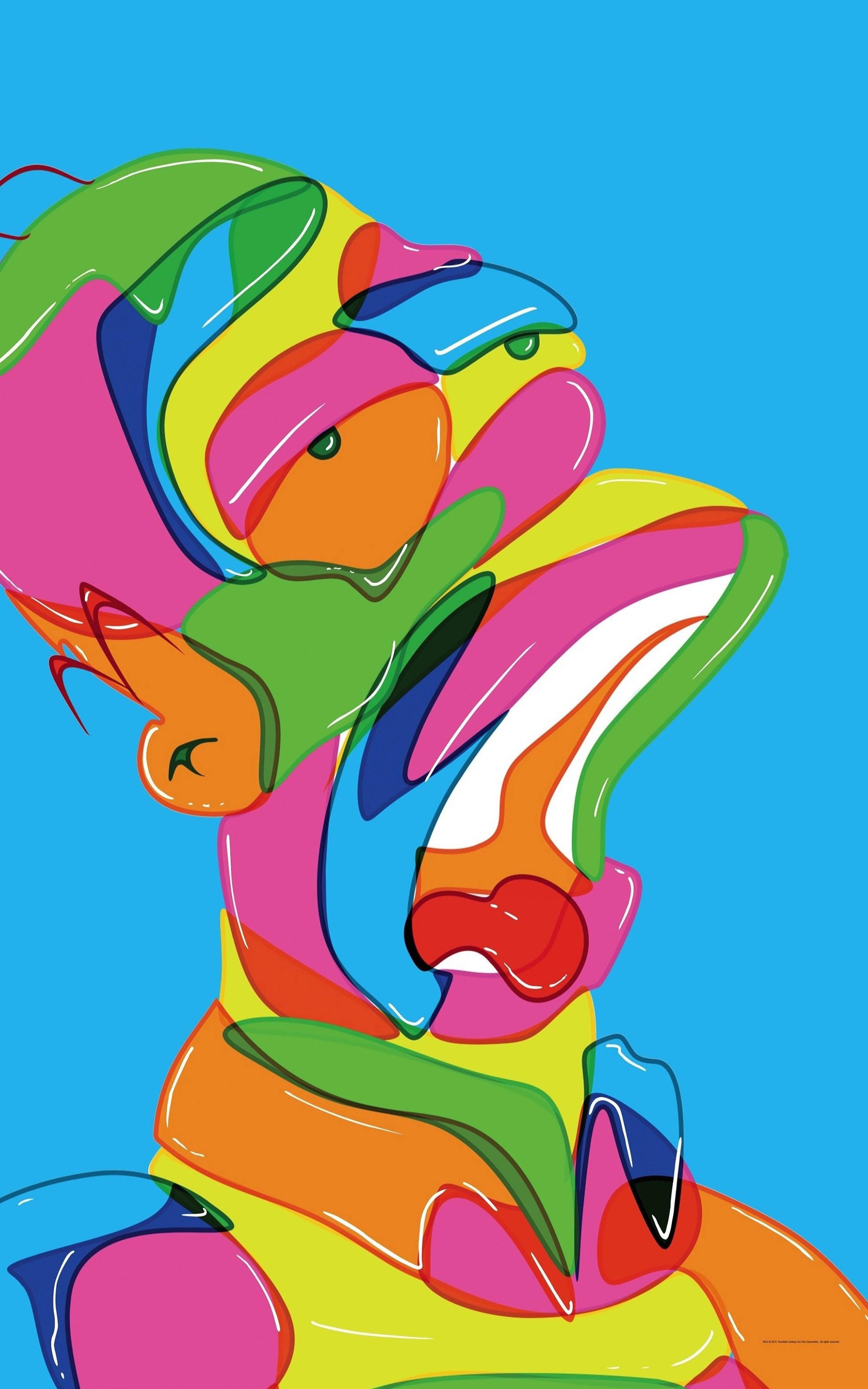 Mobile Simpsons Colorful Art