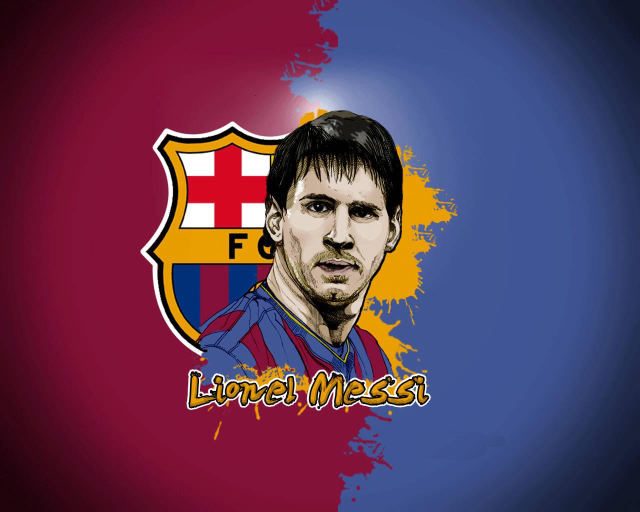 Modern Art Piece Portrays Lionel Messi of FC Barcelona — 1280x1024 wallpaper