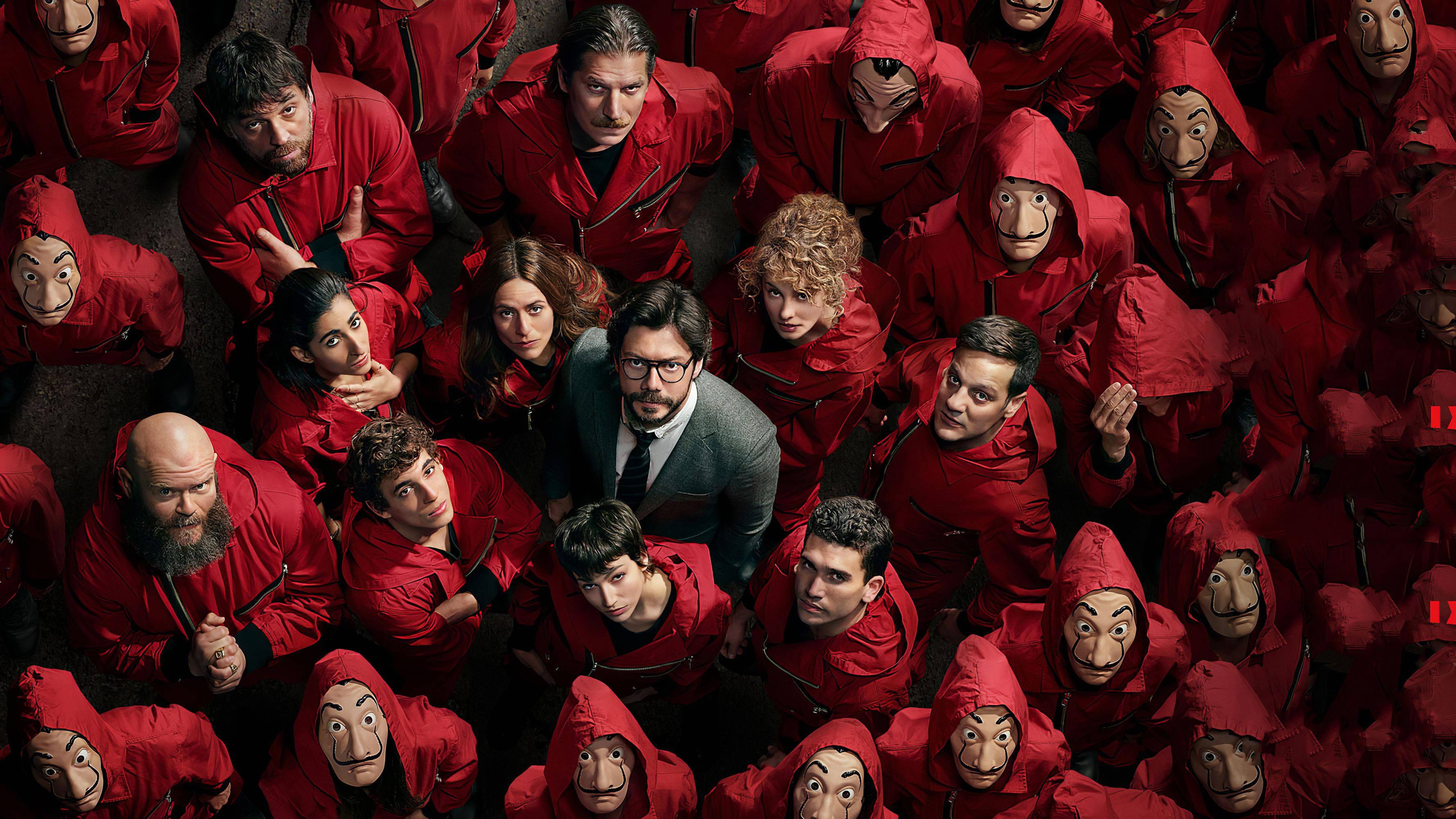 Money Heist Overhead Shot — 3556x2000 wallpaper