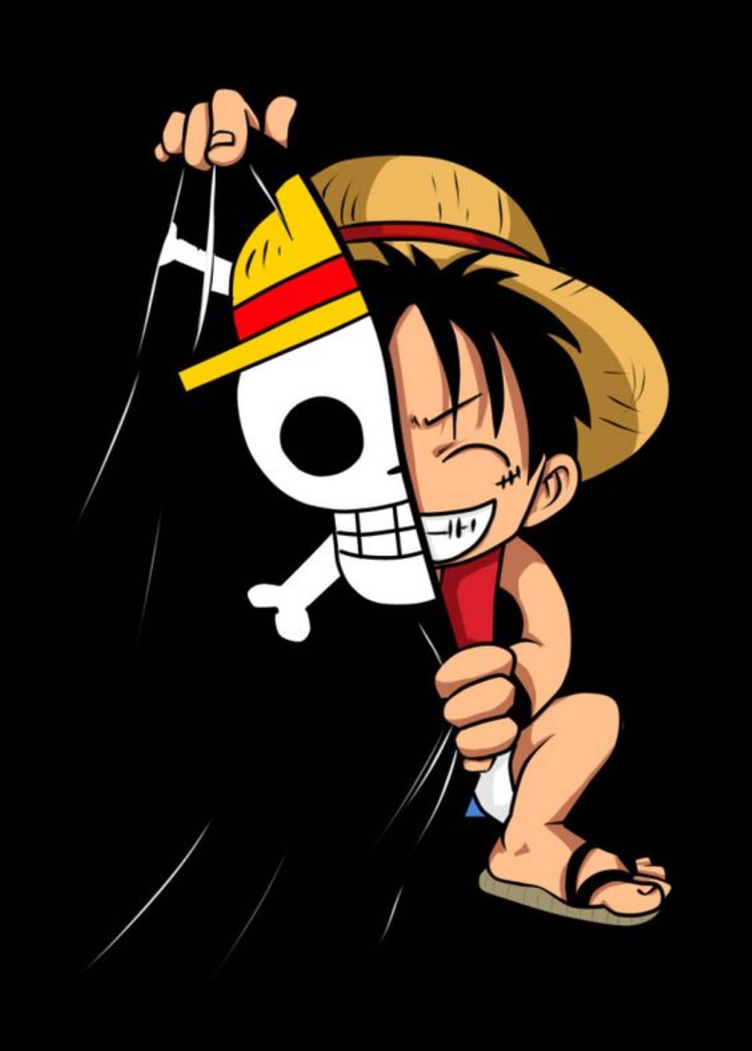 Monkey D Luffy And Pirate Flag — 1546x2160 wallpaper