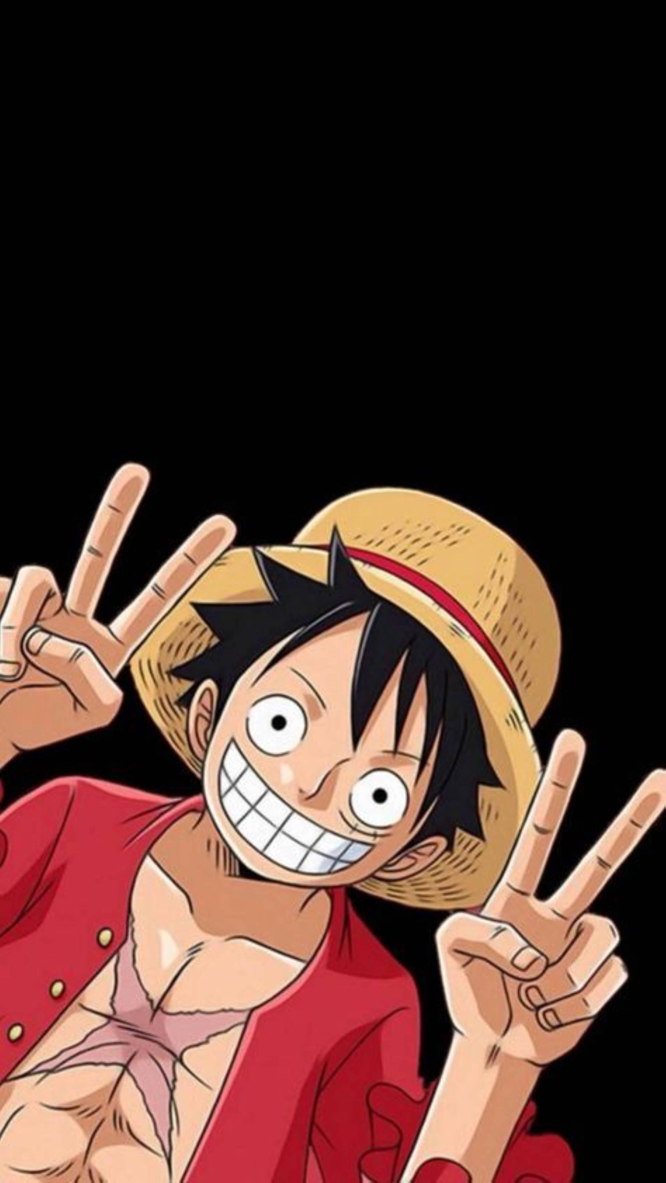Monkey D Luffy Double Peace Sign — 2162x3840 wallpaper