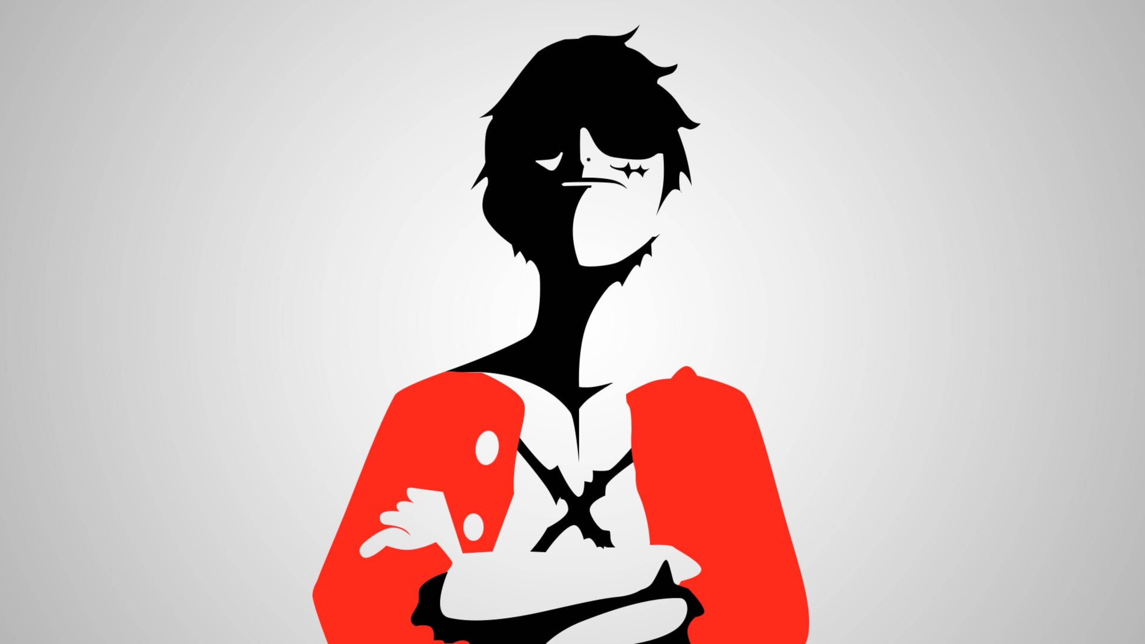 Monkey D Luffy Simple Graphic Art — 3840x2160 wallpaper