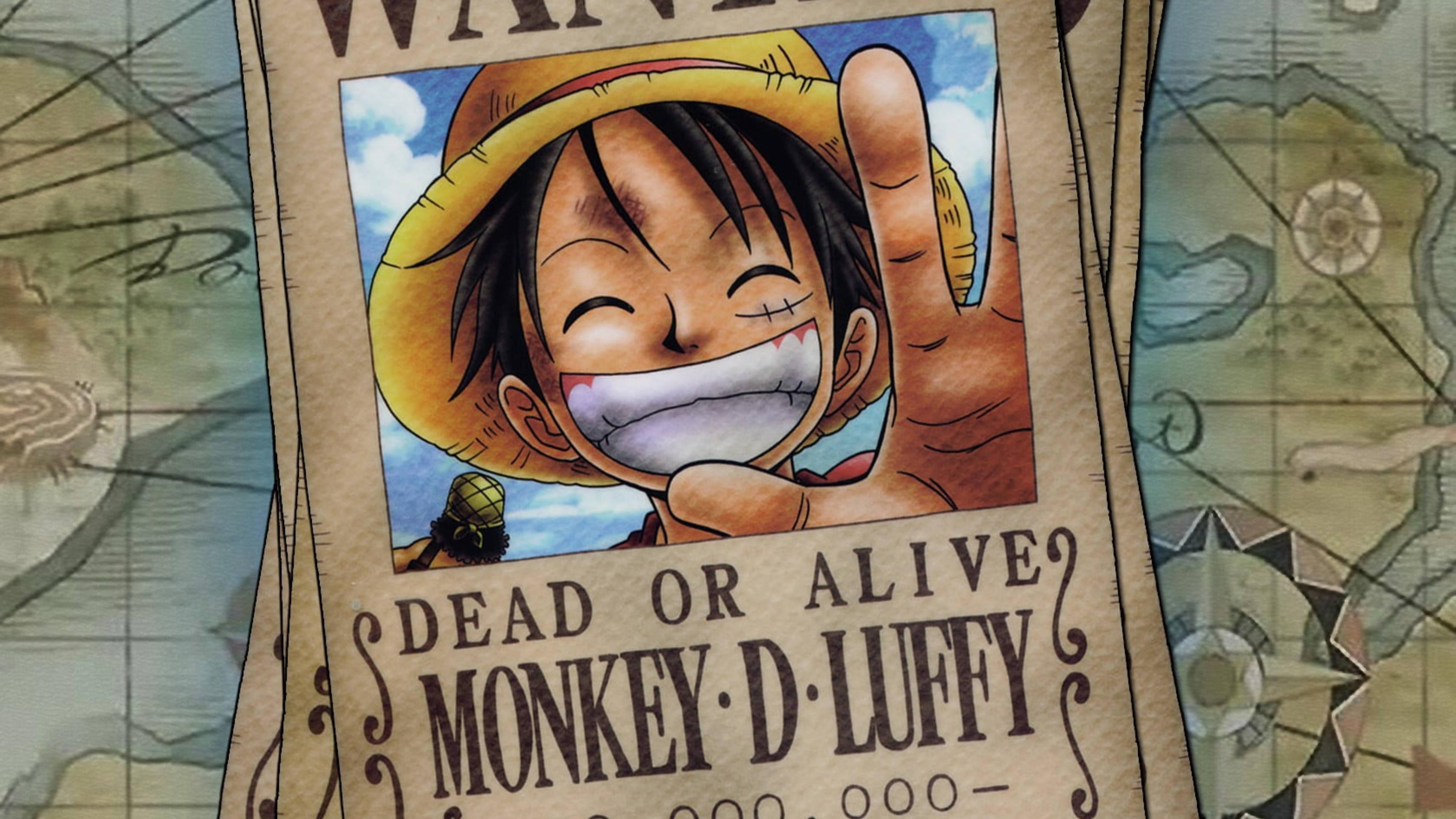 Monkey D Luffy Wanted Poster — 3840x2160 wallpaper