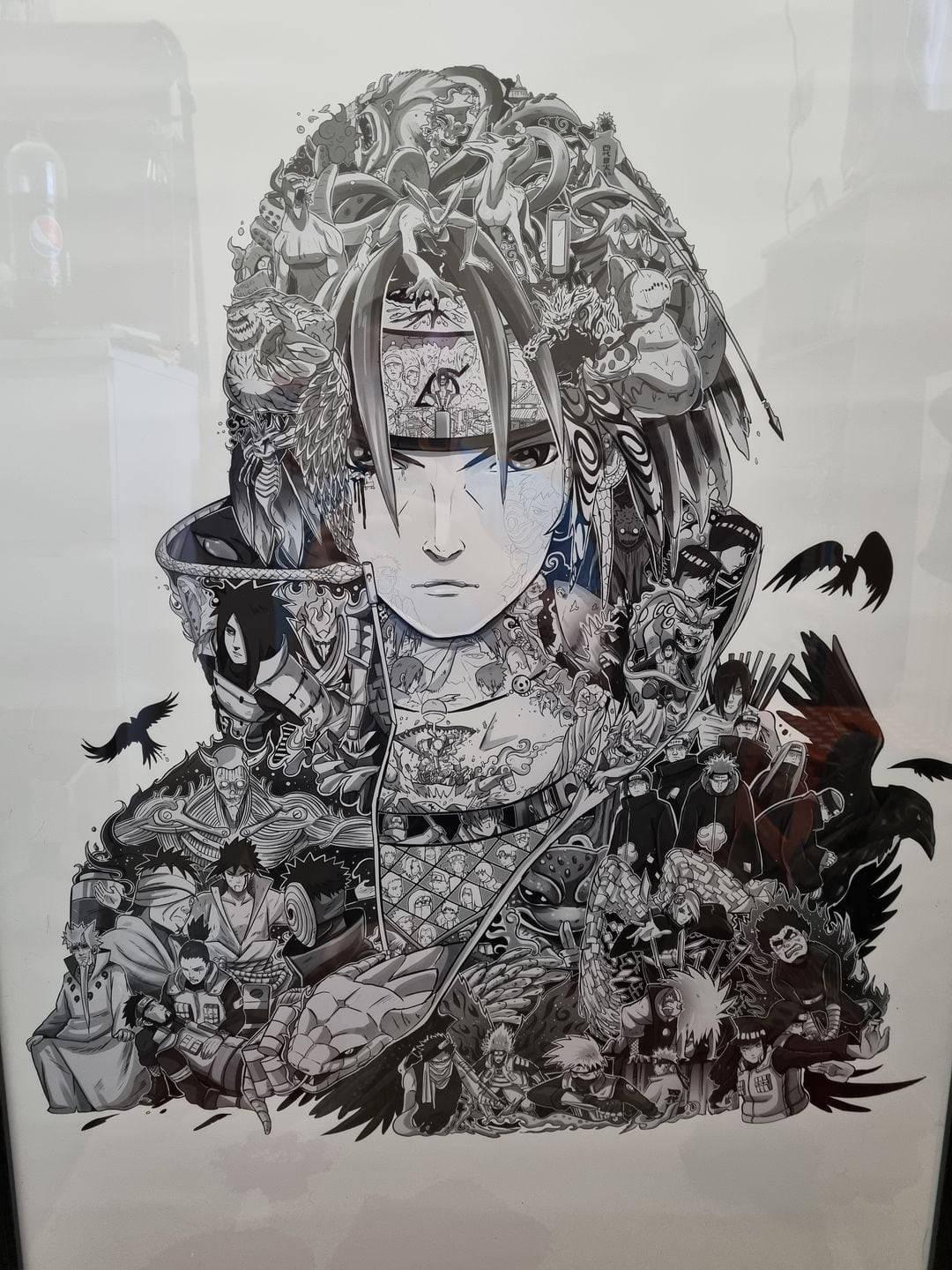 Monochrome Akatsuki Uchiha Itachi PFP Abstract Artwork — 1080x1440 wallpaper