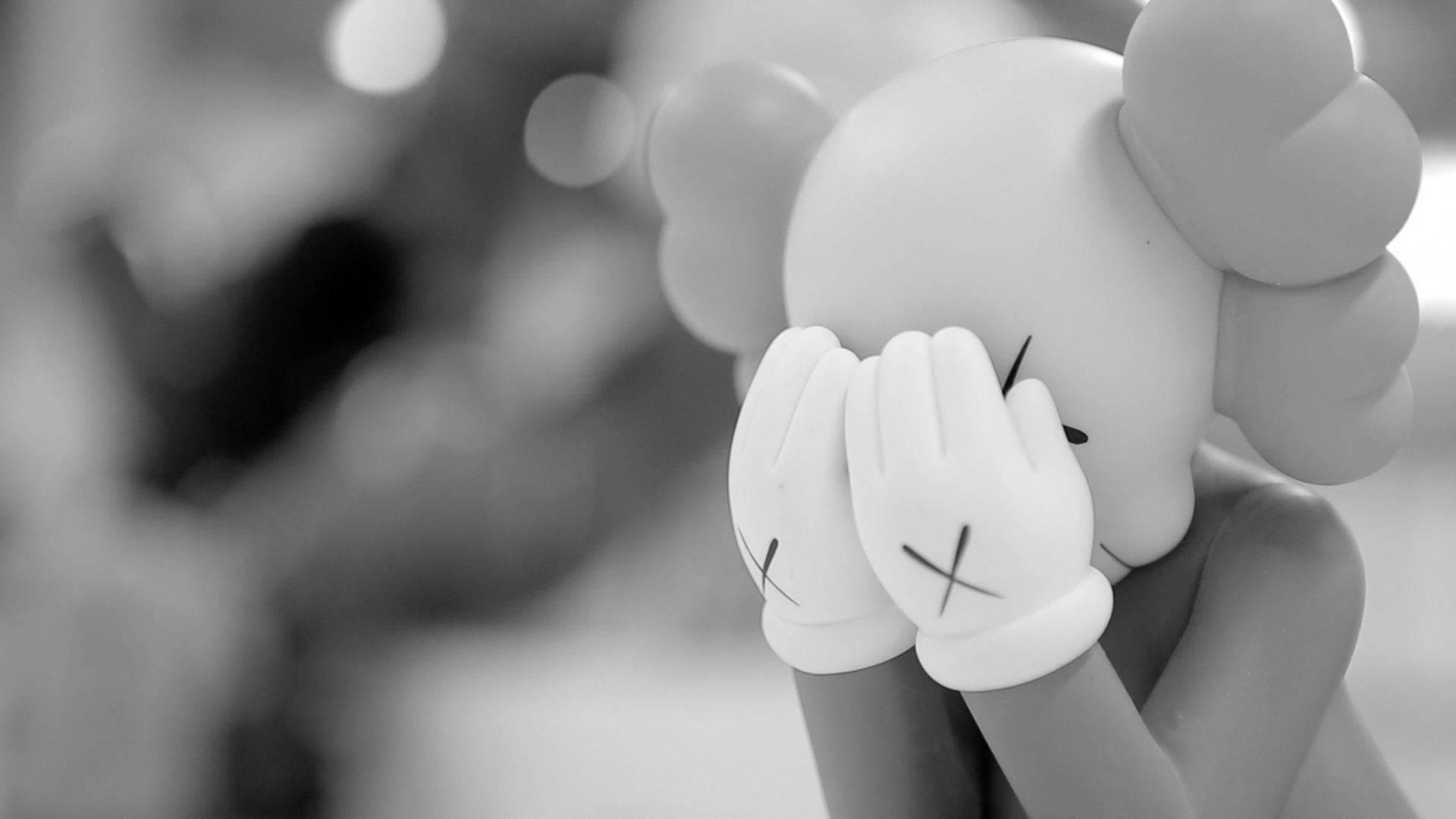Monochrome KAWS Passing Through — 1920x1080 wallpaper