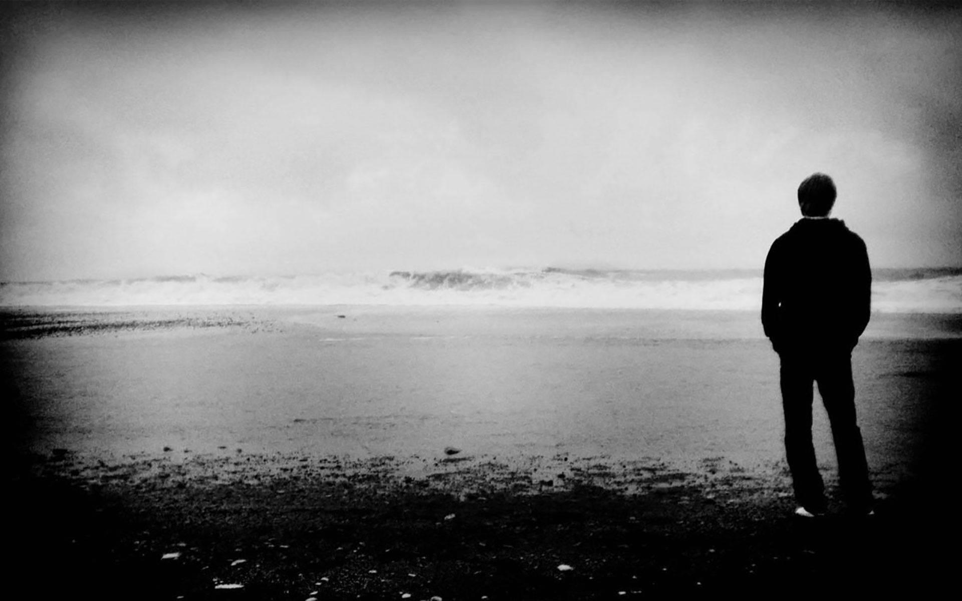 Monochrome Sad Boy — 1920x1200 wallpaper