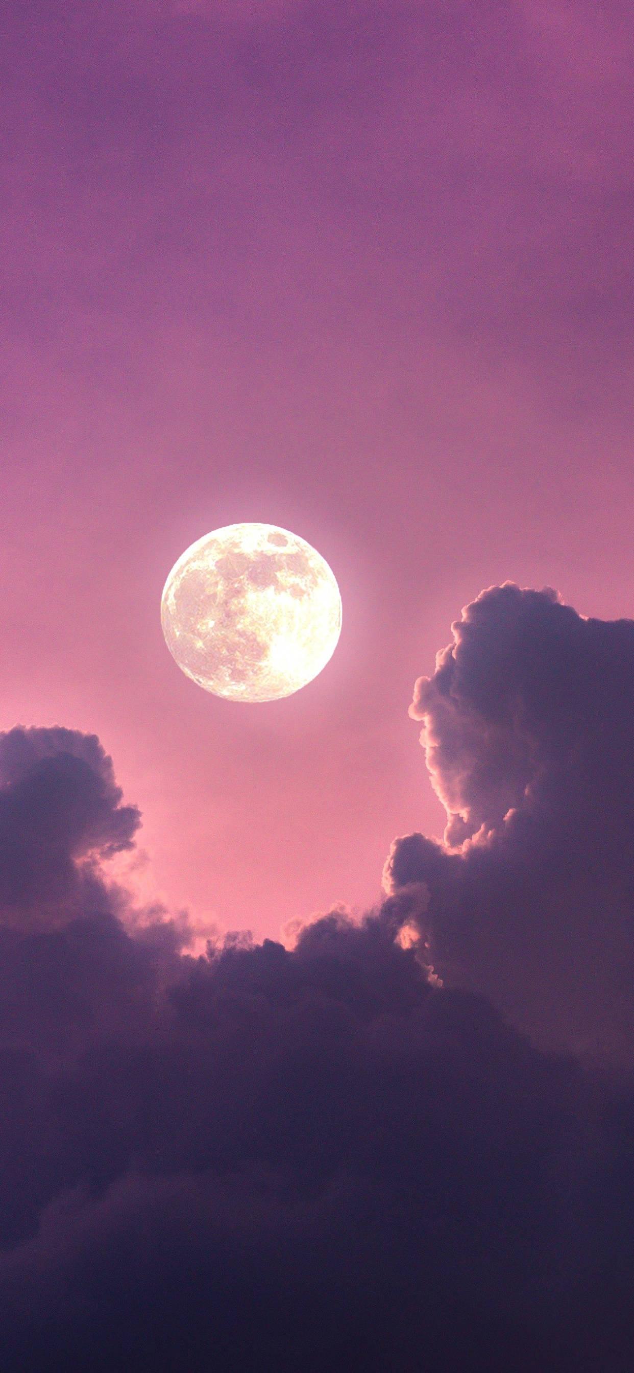 Moon Aesthetic Dark Clouds — 1242x2688 wallpaper
