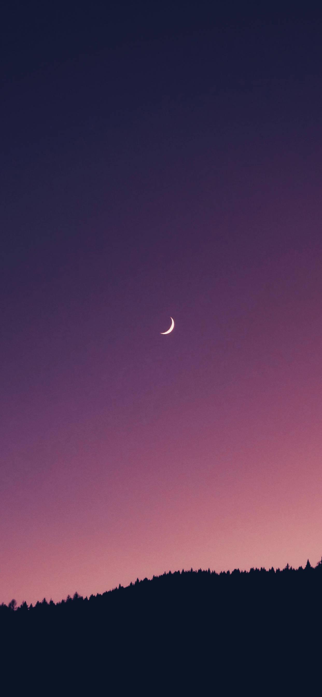 Moon Aesthetic Dark Purple — 1242x2688 wallpaper