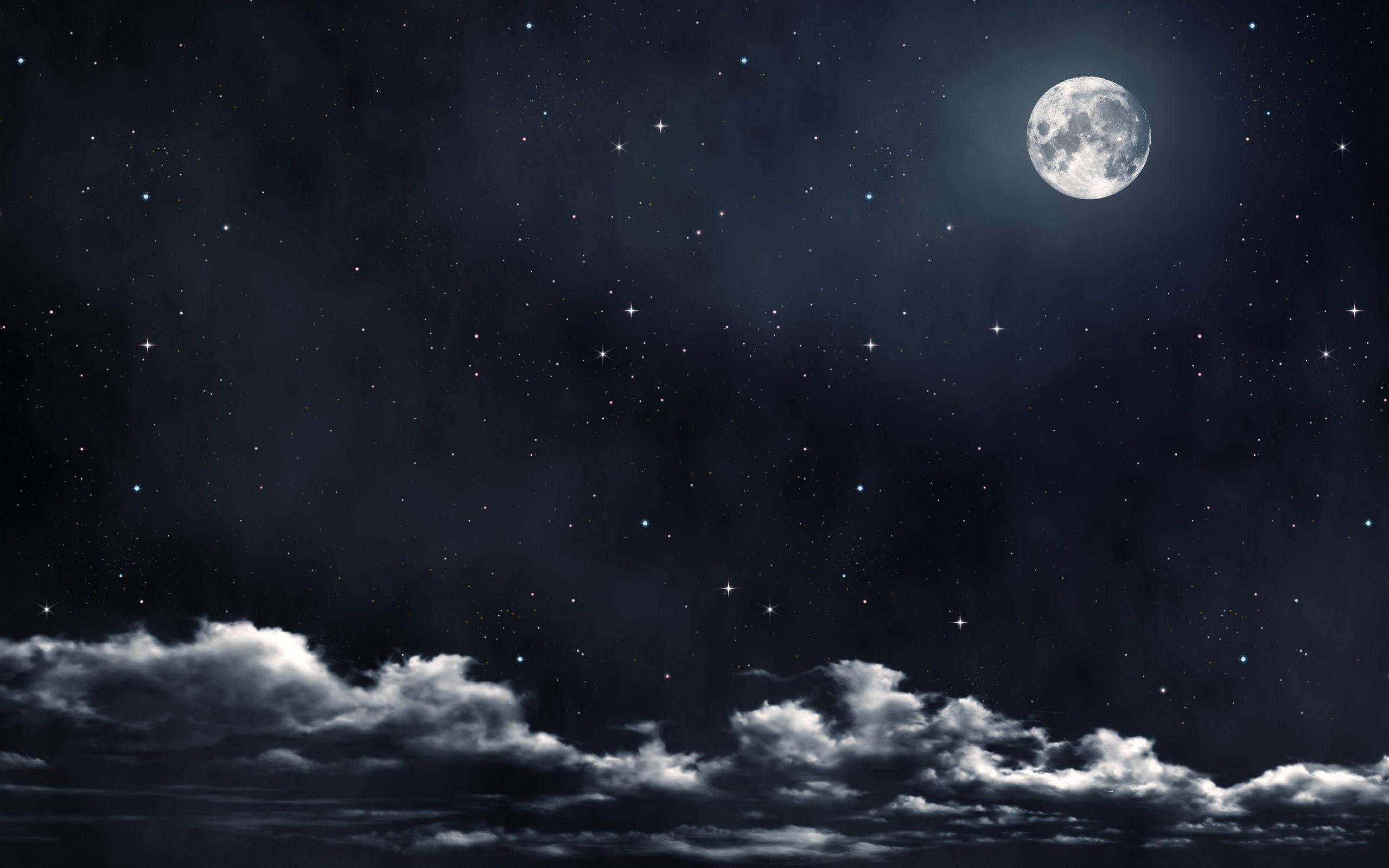Moon Aesthetic Starry Sky — 2560x1600 wallpaper