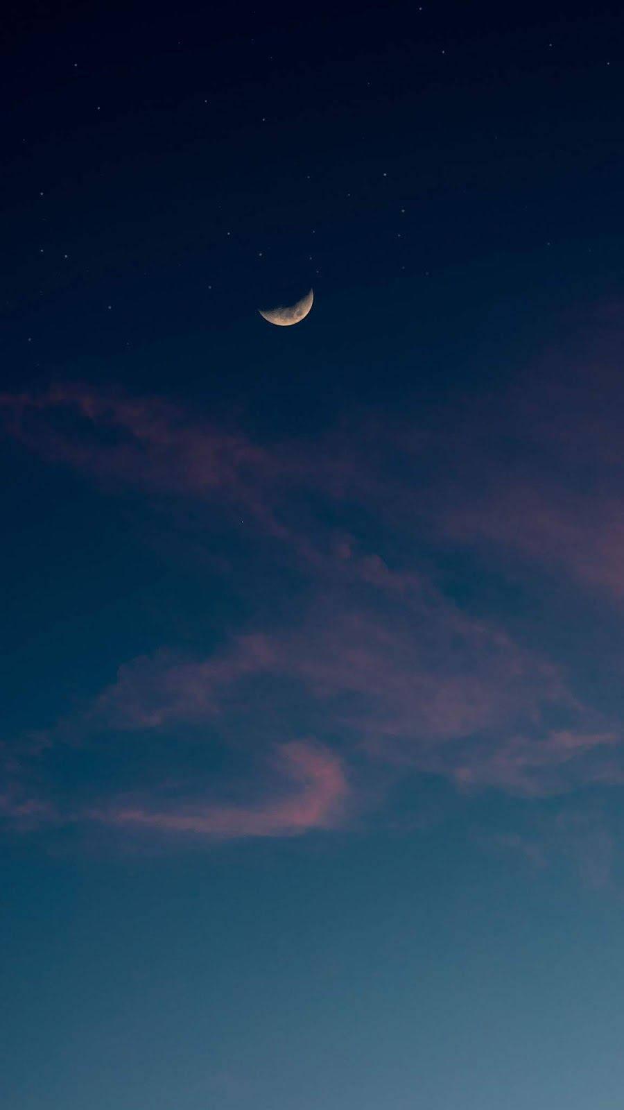 Moon Aesthetic Thin Clouds — 900x1600 wallpaper