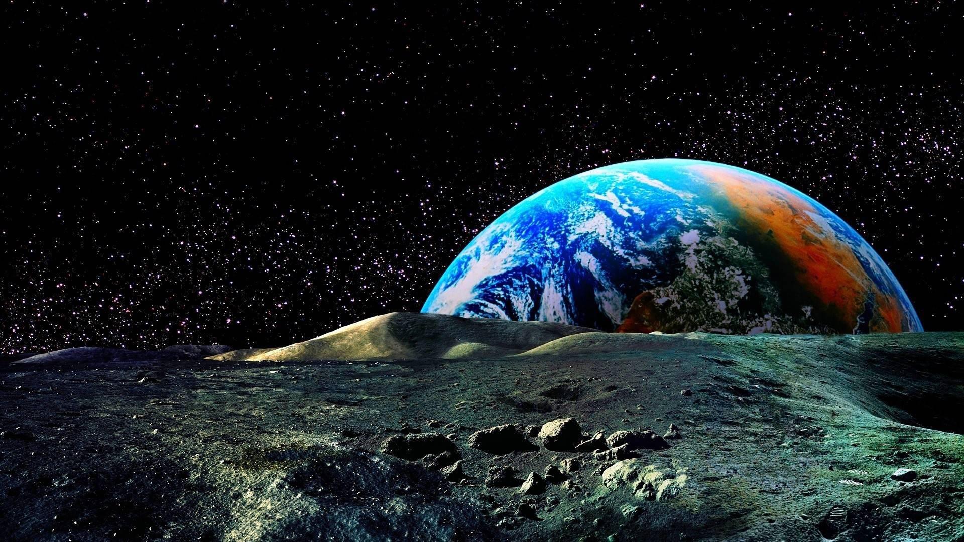 Moon Earth In Universe — 1920x1080 wallpaper