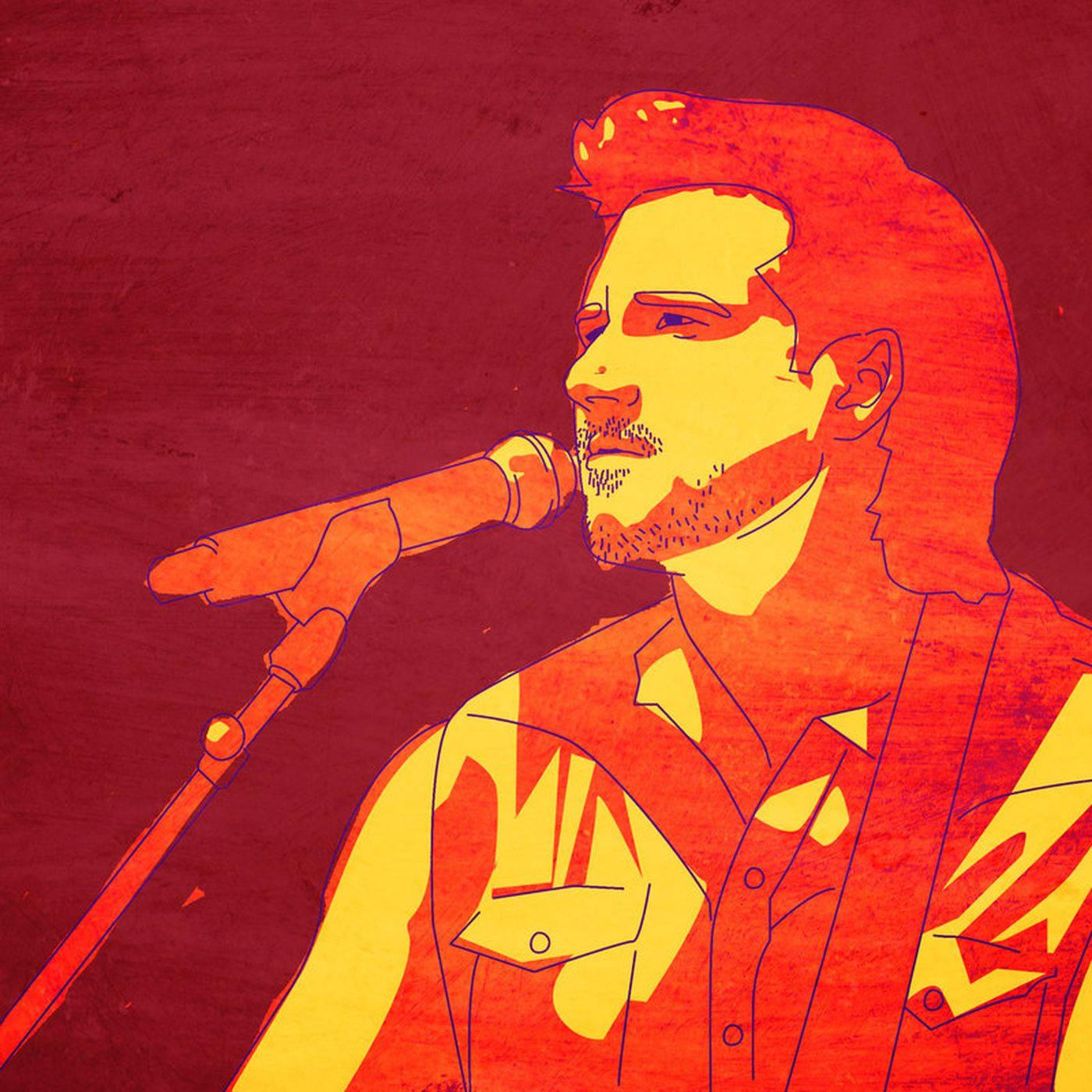 Morgan Wallen Red Yellow Art — 1400x1400 wallpaper