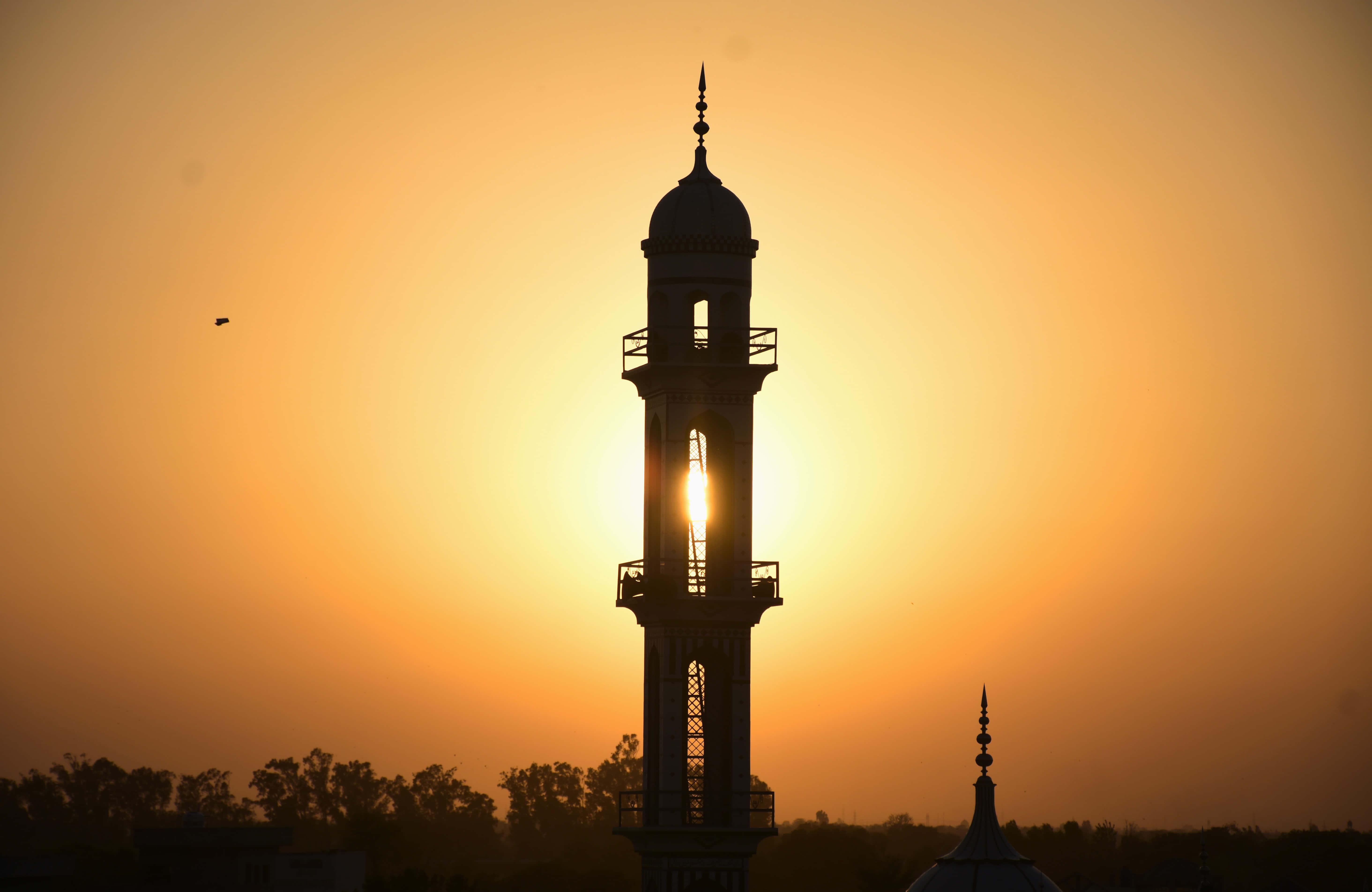 Mosque Minaret Silhouette Islamic Background — 5856x3808 wallpaper