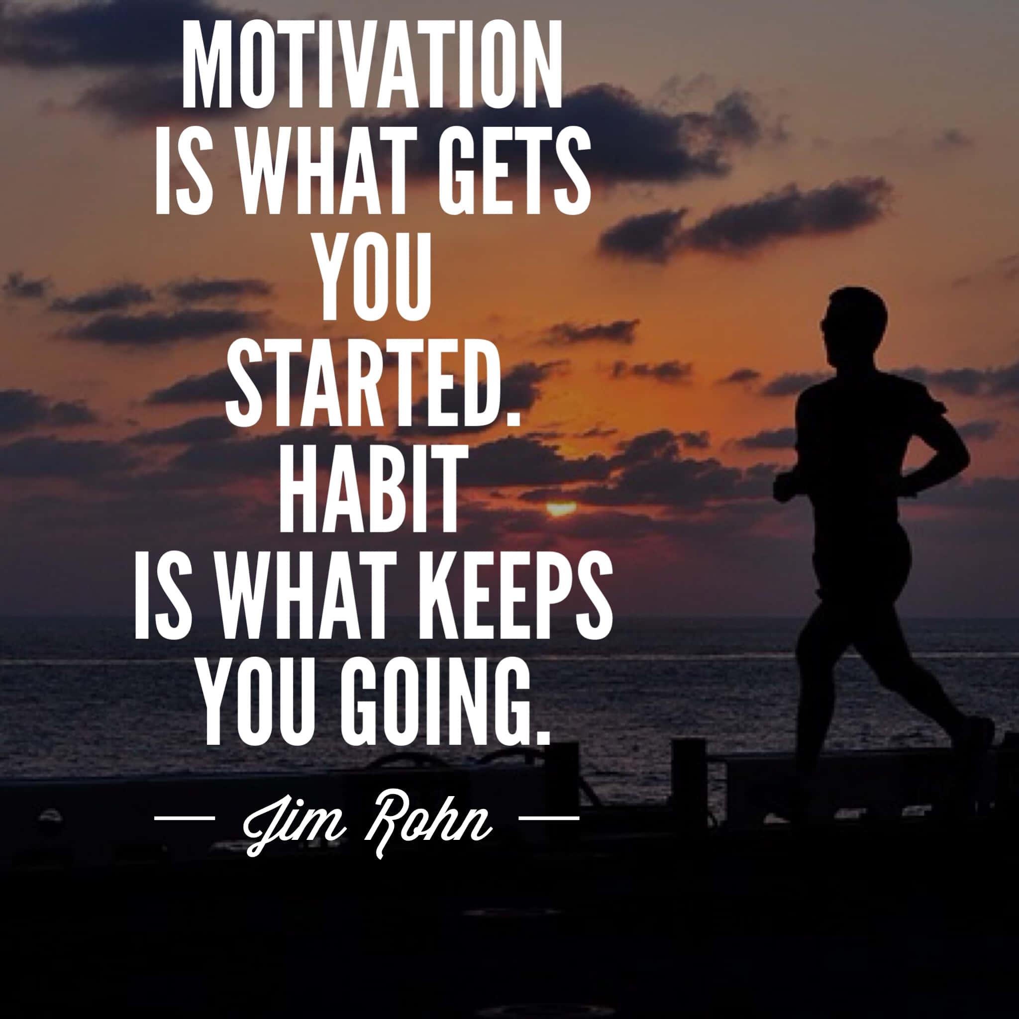 motivation is what you get started with habit is what keeps you going — 2048x2048 wallpaper