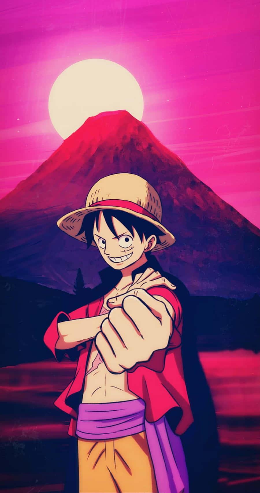 Mount Fuji With Luffy Phone — 900x1706 wallpaper
