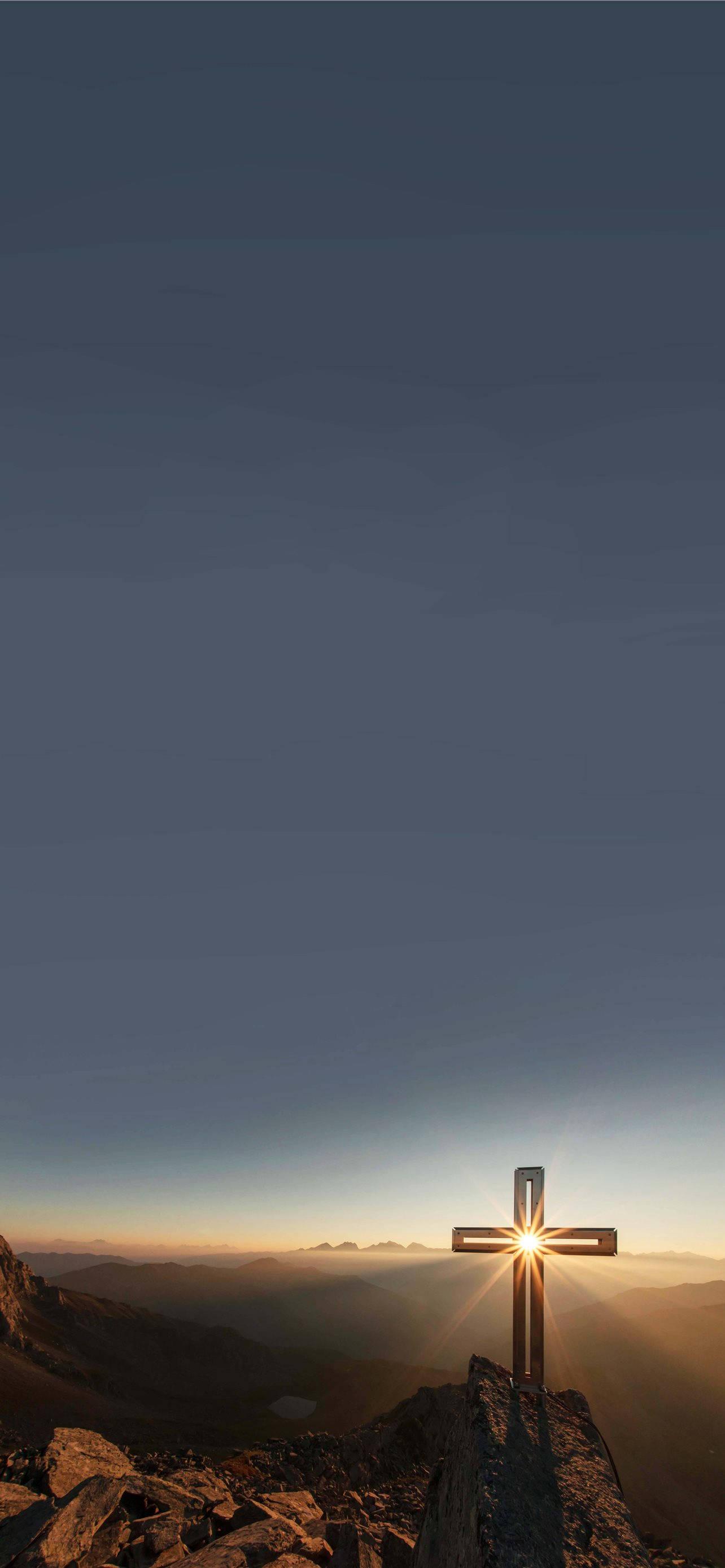 Mountain Cross Christian Iphone — 1284x2778 wallpaper