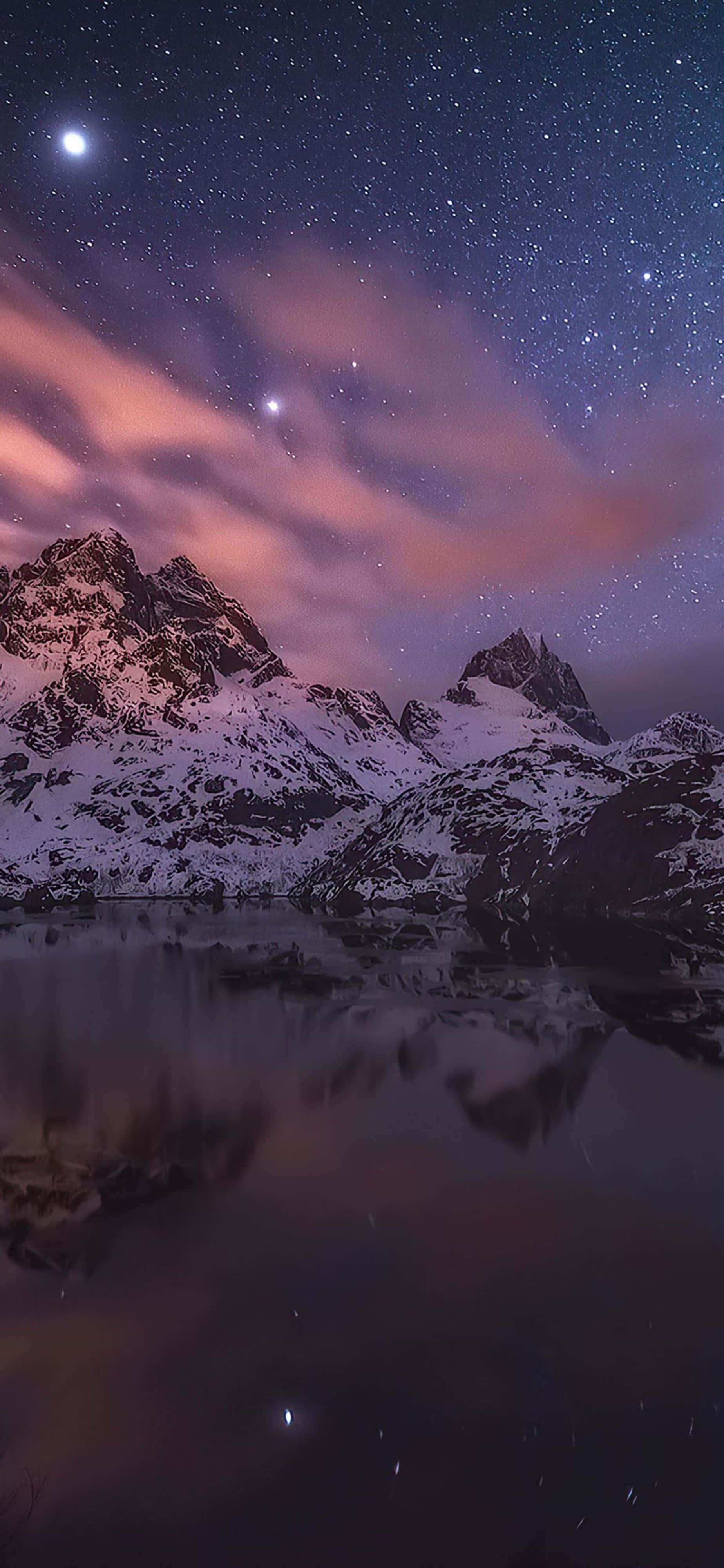 Mountains And Stars Nature 4K iPhone — 1848x4000 wallpaper