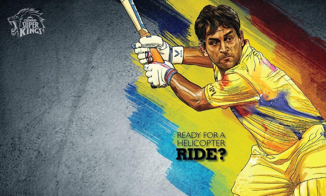 Ms Dhoni Digital Painting — 1280x768 wallpaper