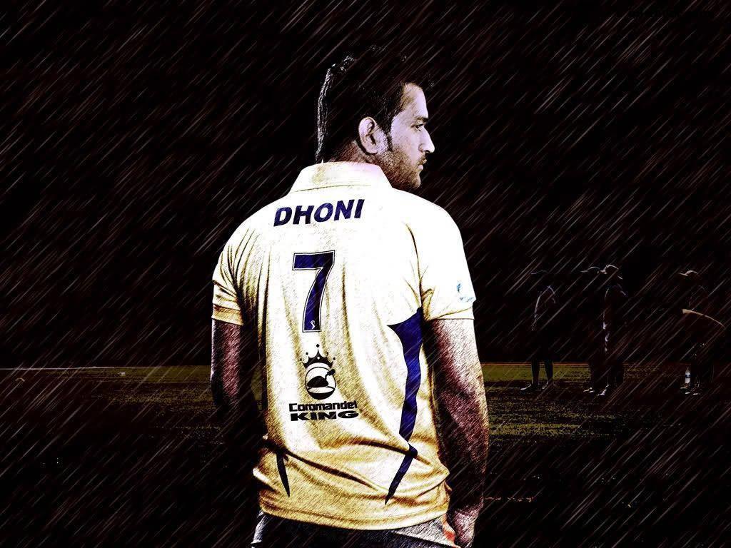 Ms Dhoni Jersey Number Seven — 1024x768 wallpaper