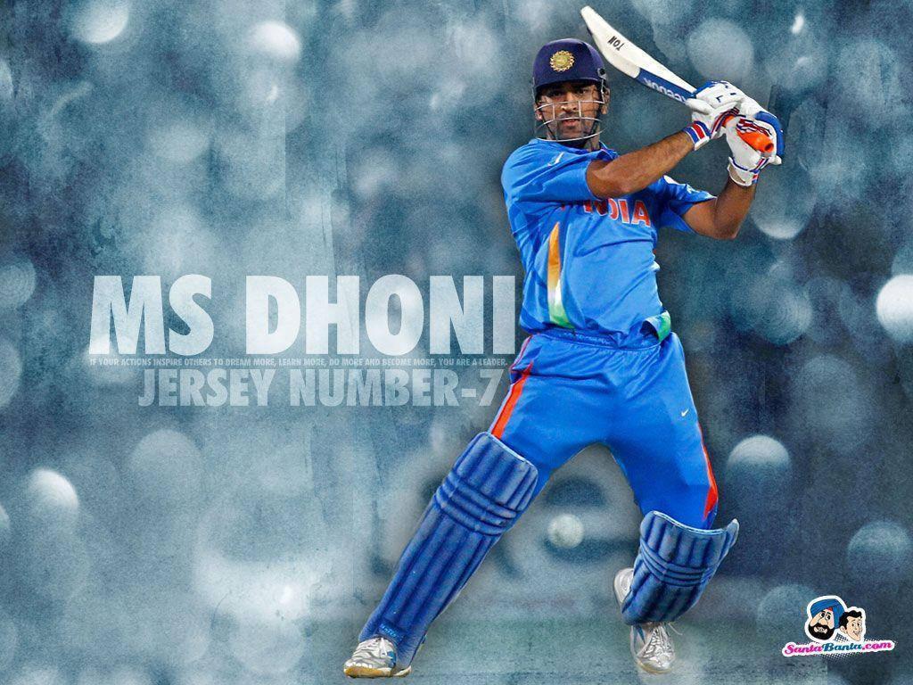Ms Dhoni Jersey Number Seven — 1024x768 wallpaper