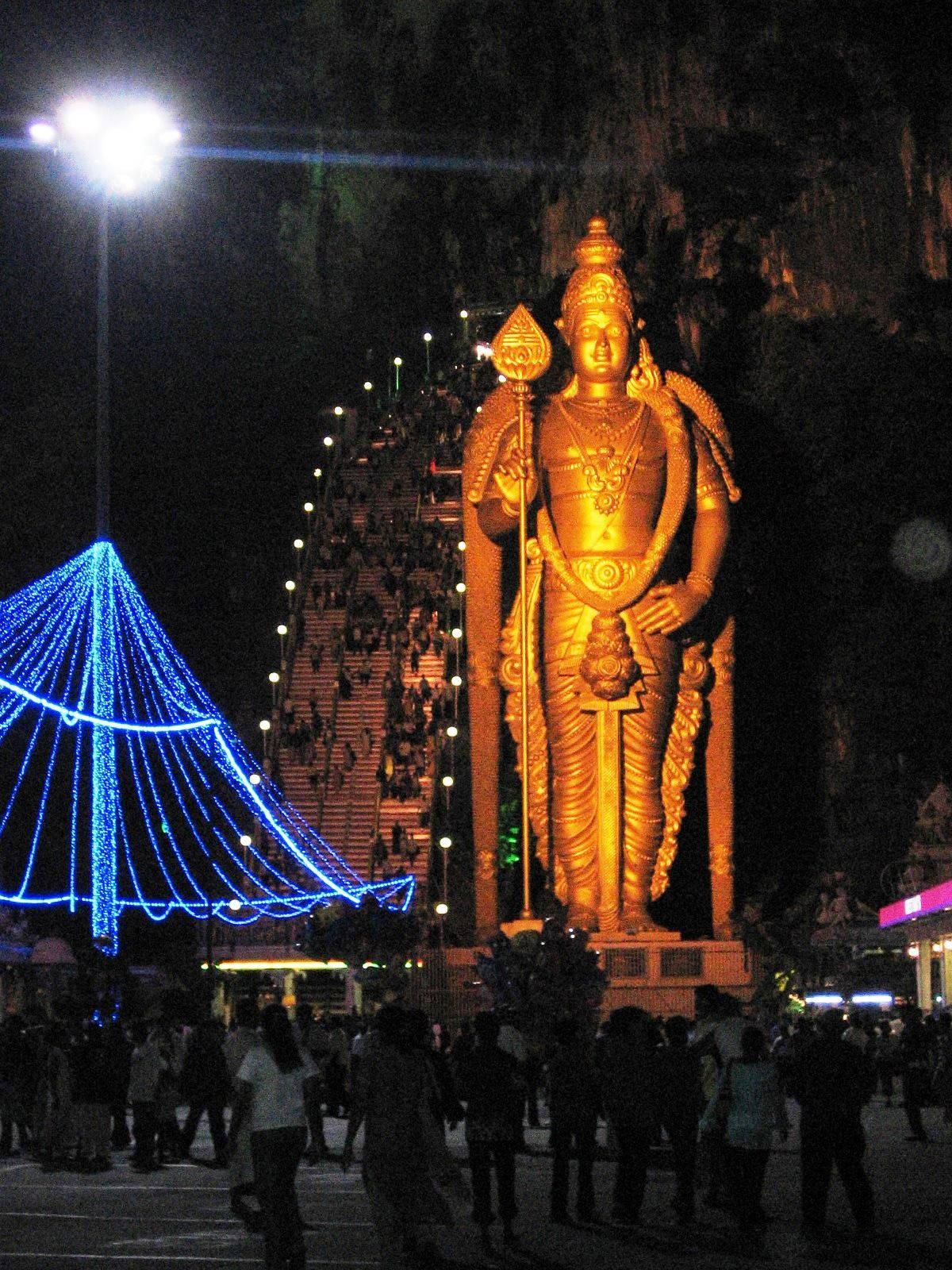 Murugan Statue At Night