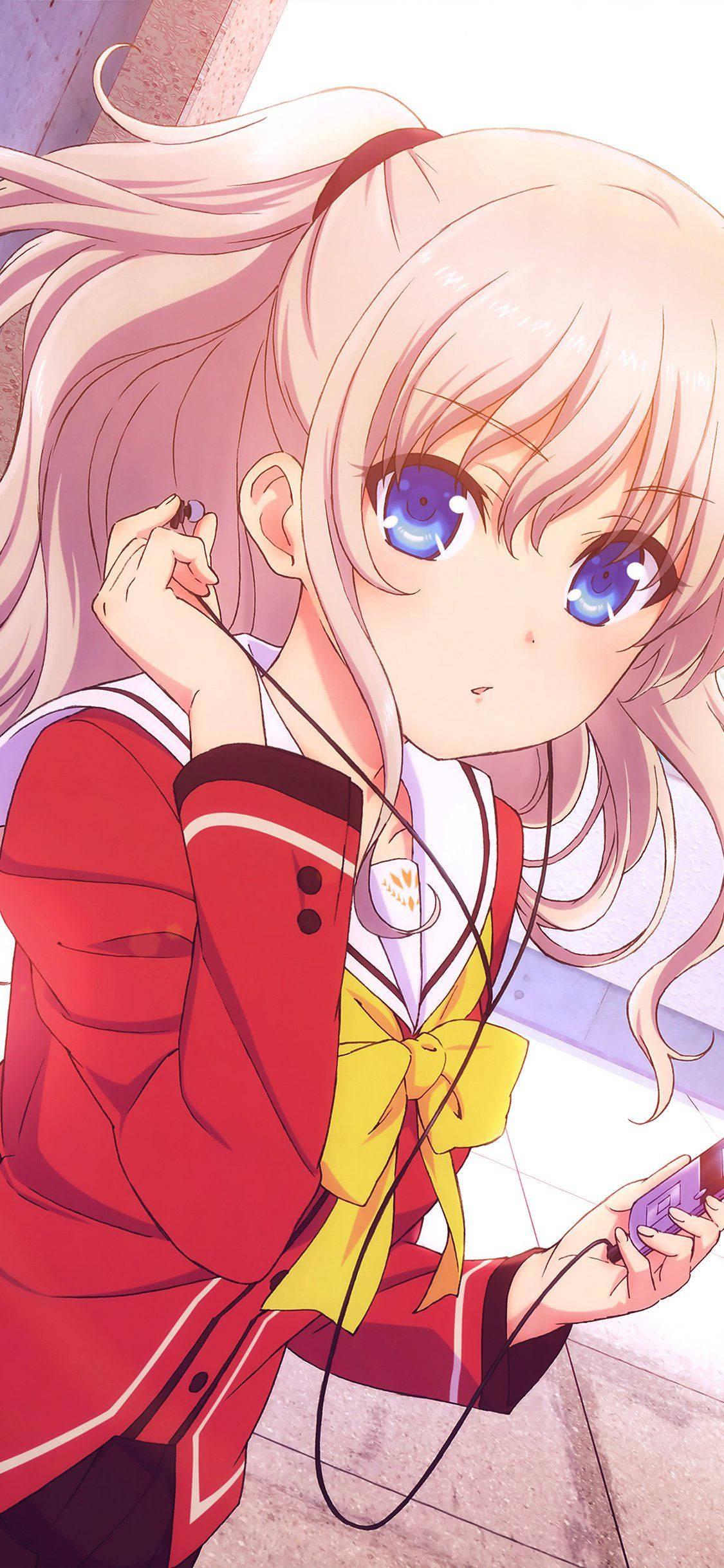 Music Lover Cute Anime Girl iPhone — 1125x2436 wallpaper