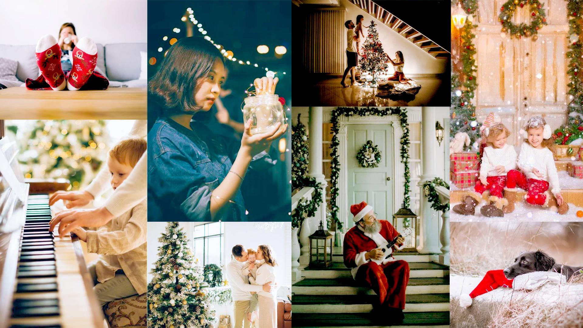 Musical Christmas Collage — 1920x1080 wallpaper