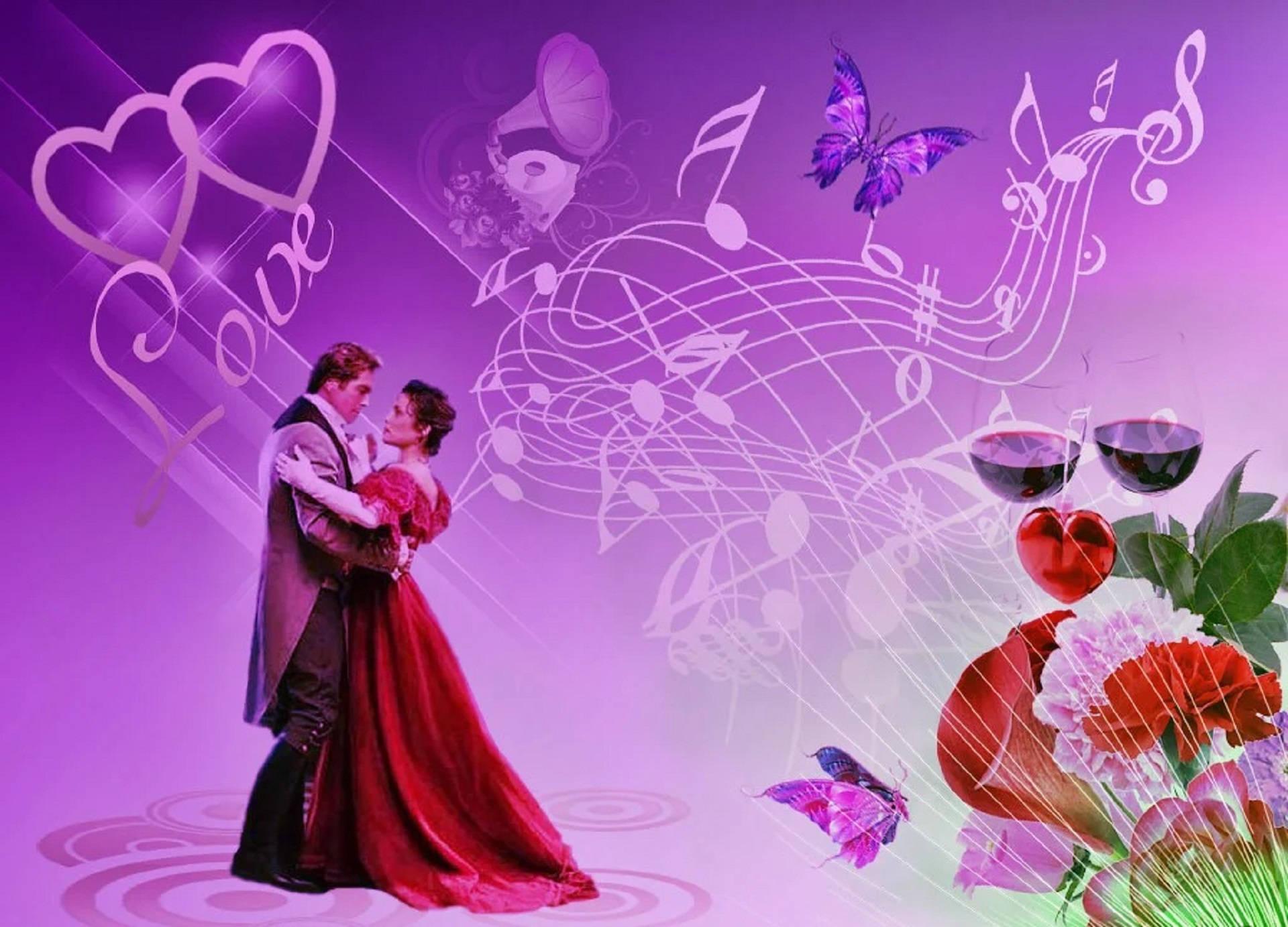 Musical Romantic Love In Purple — 1920x1383 wallpaper