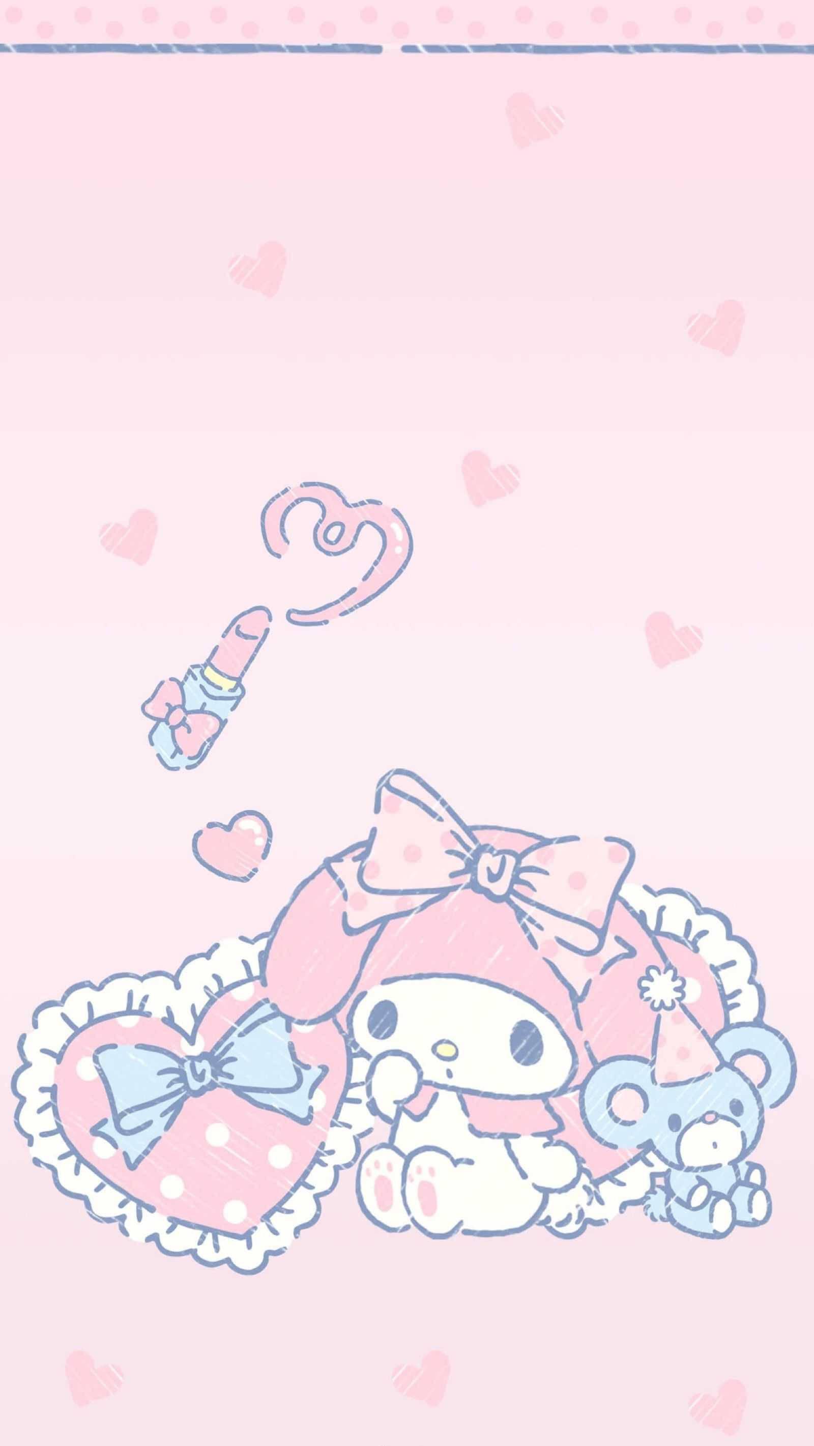 My Melody And Flat Mouse — 1600x2842 wallpaper