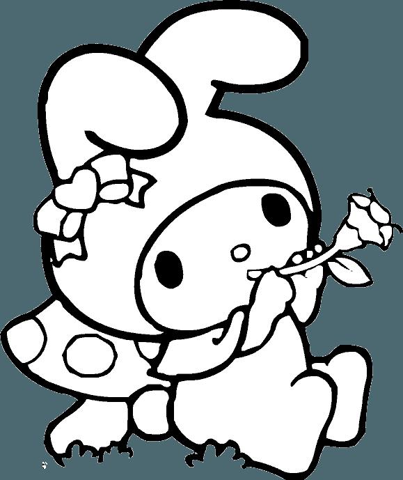 My Melody Coloring Outline — 579x689 wallpaper