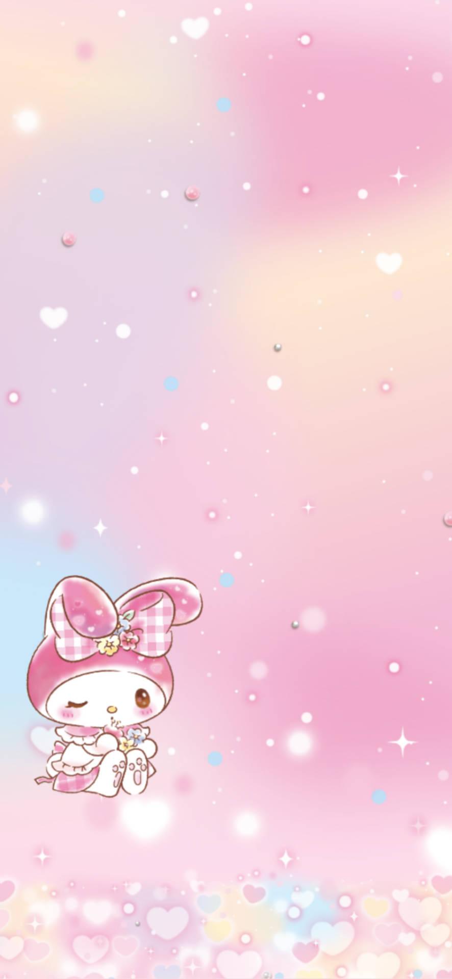 My Melody In Pastel Gradient — 886x1920 wallpaper