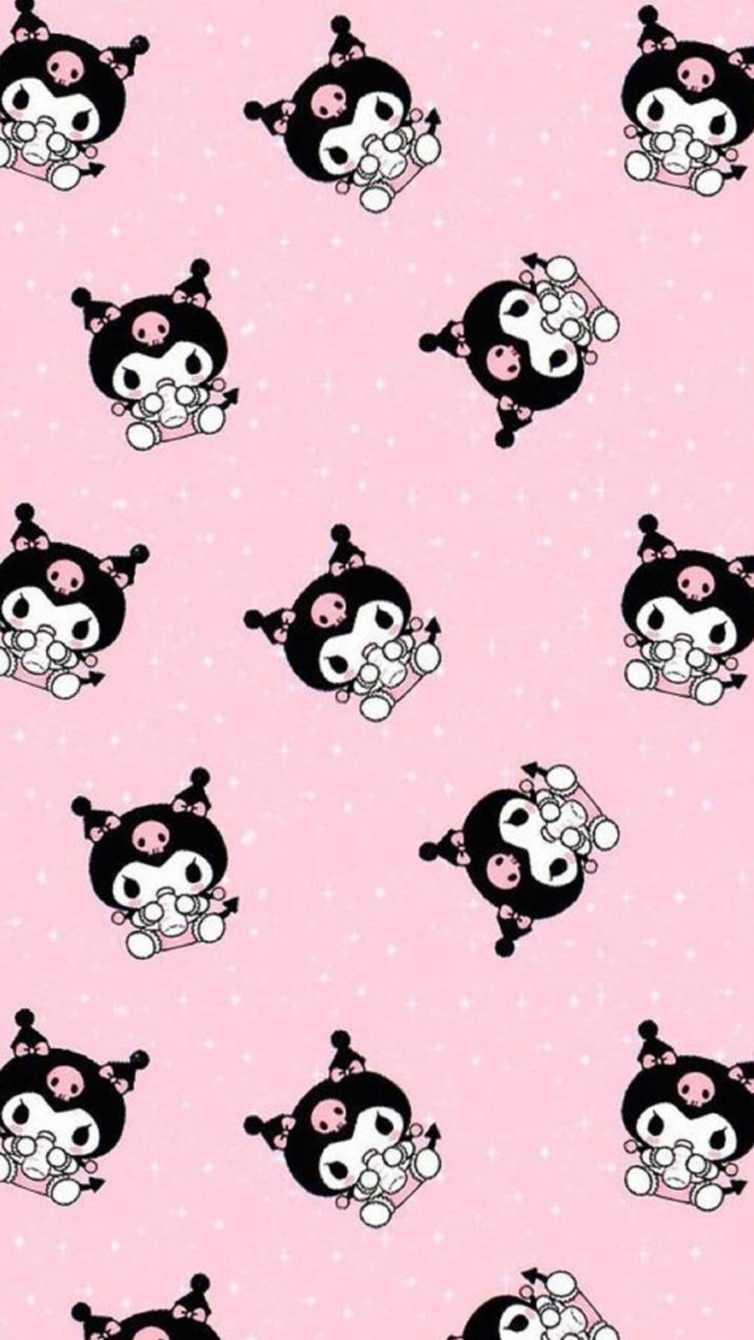 My Melody Kuromi Drinking Milk — 1080x1920 wallpaper