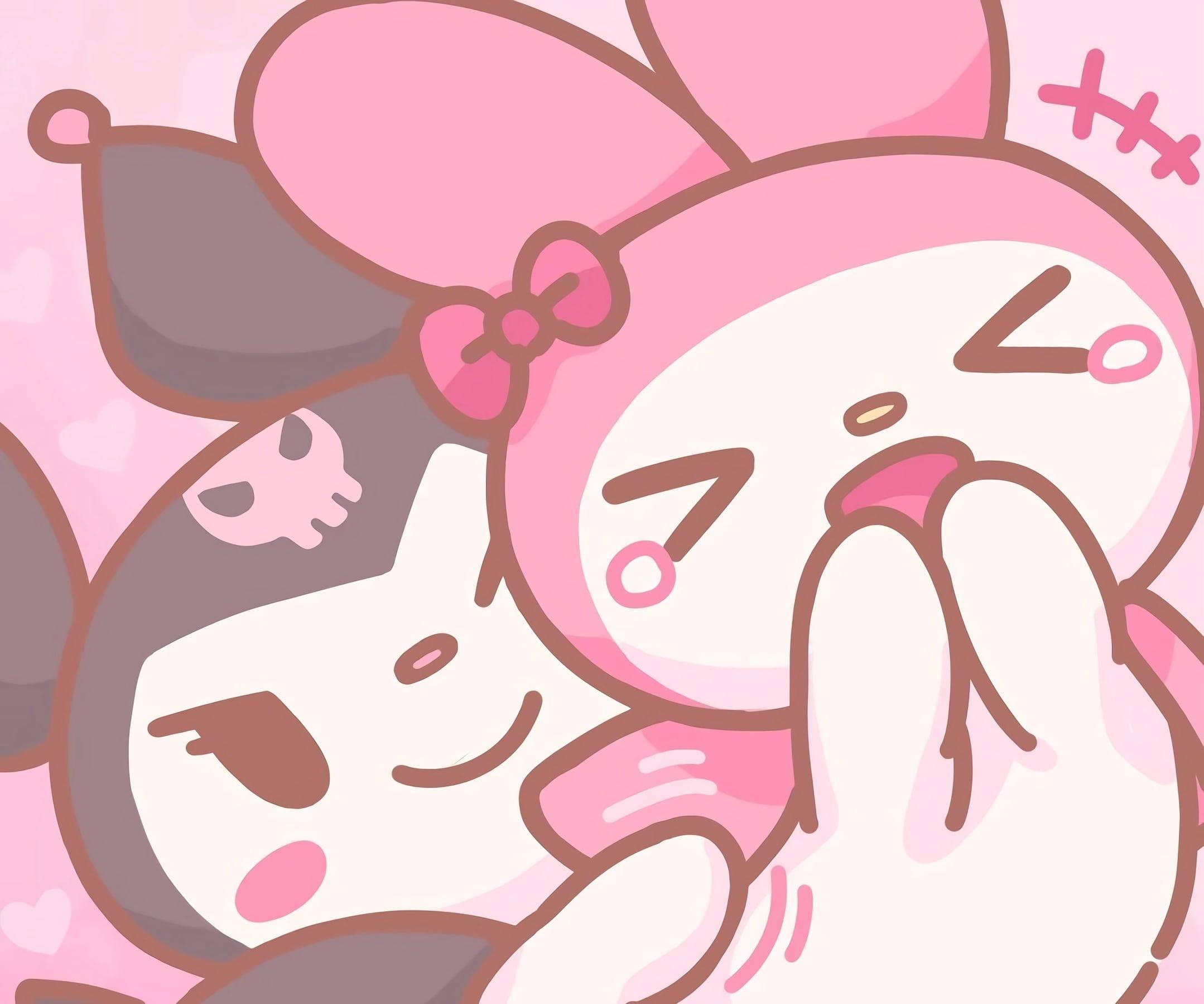 My Melody Kuromi Hugging — 2158x1798 wallpaper