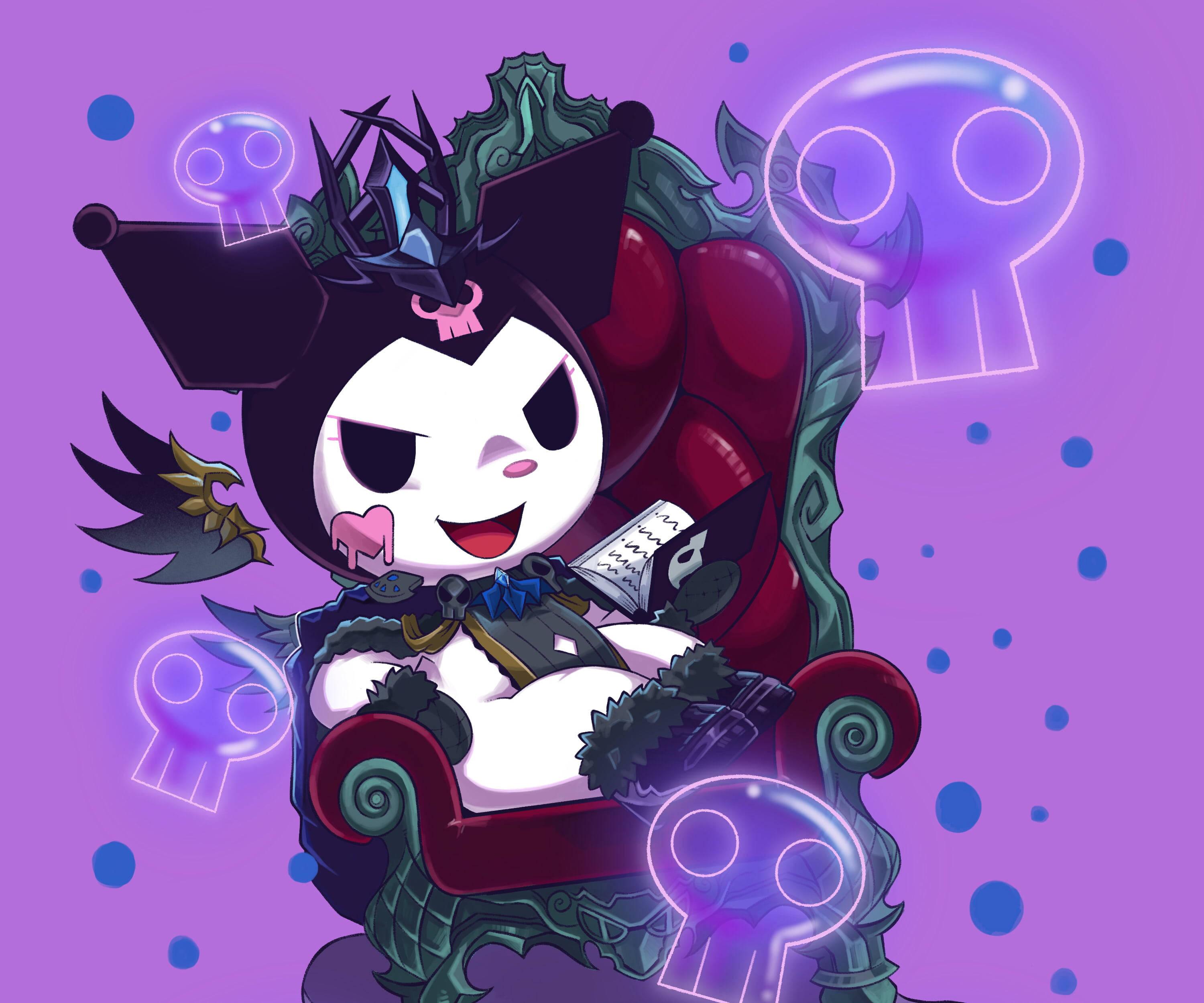My Melody Kuromi Sitting On the Throne — 3000x2500 wallpaper
