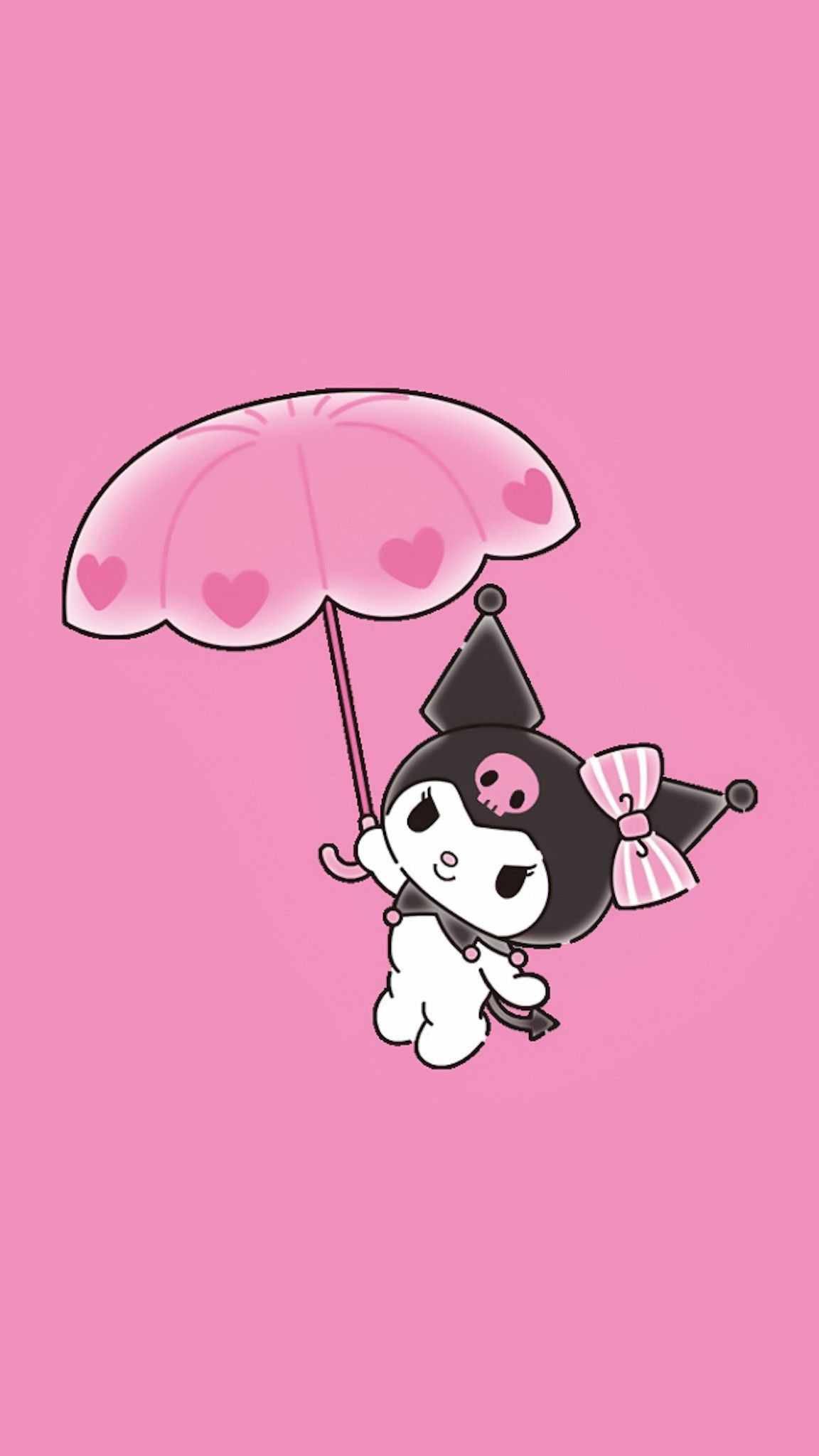 My Melody Kuromi With Cute Umbrella — 1152x2048 wallpaper