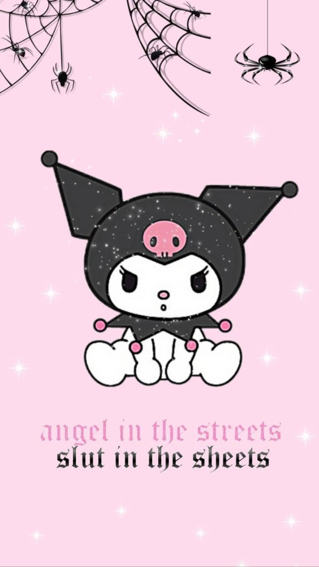 My Melody Kuromi With Spiders And Webs — 1080x1920 wallpaper