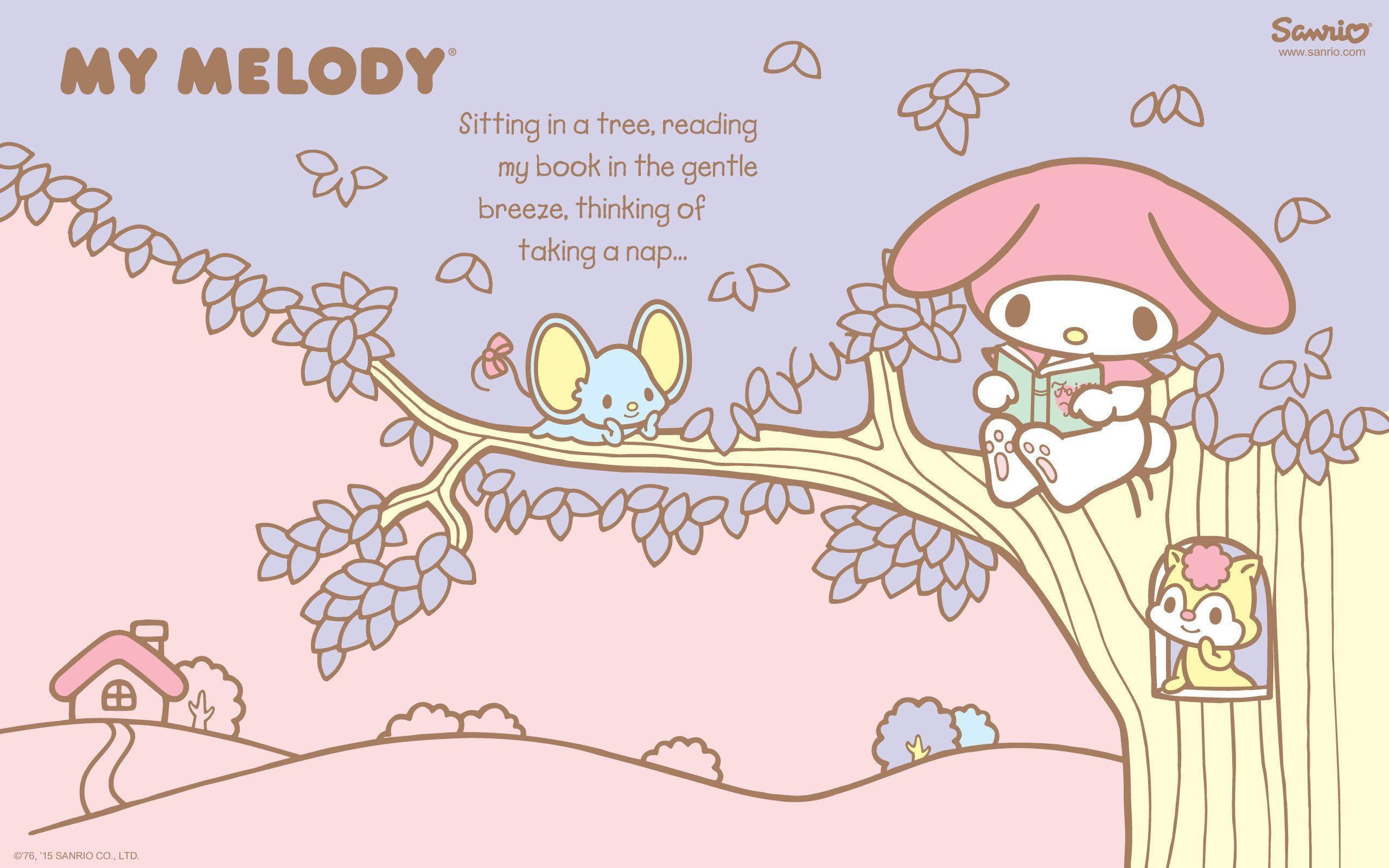 My Melody On Tree Branch — 2560x1600 wallpaper