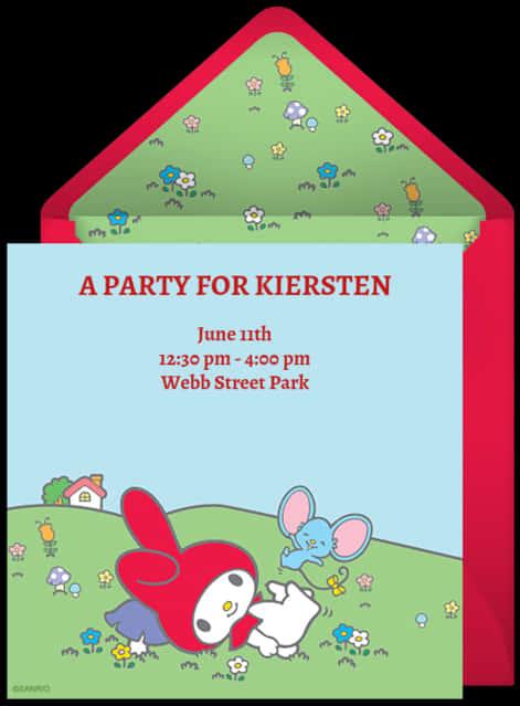 My Melody Party Invitation — 471x639 wallpaper