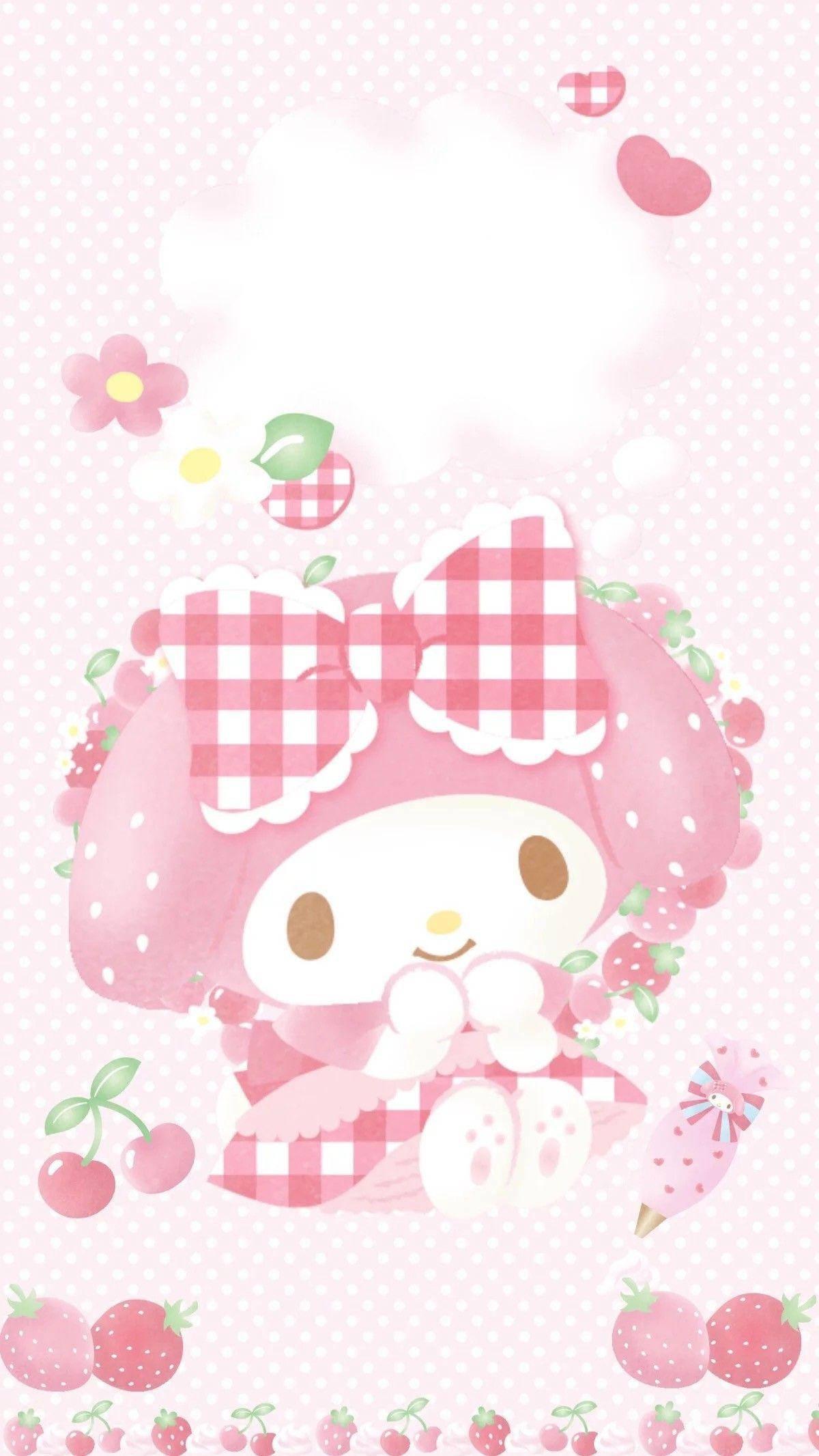 My Melody With Pink Ribbon — 1200x2132 wallpaper