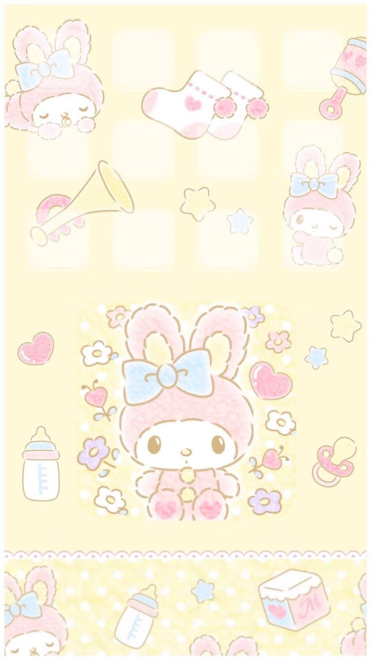 My Melody Yellow Digital Art — 1200x2133 wallpaper